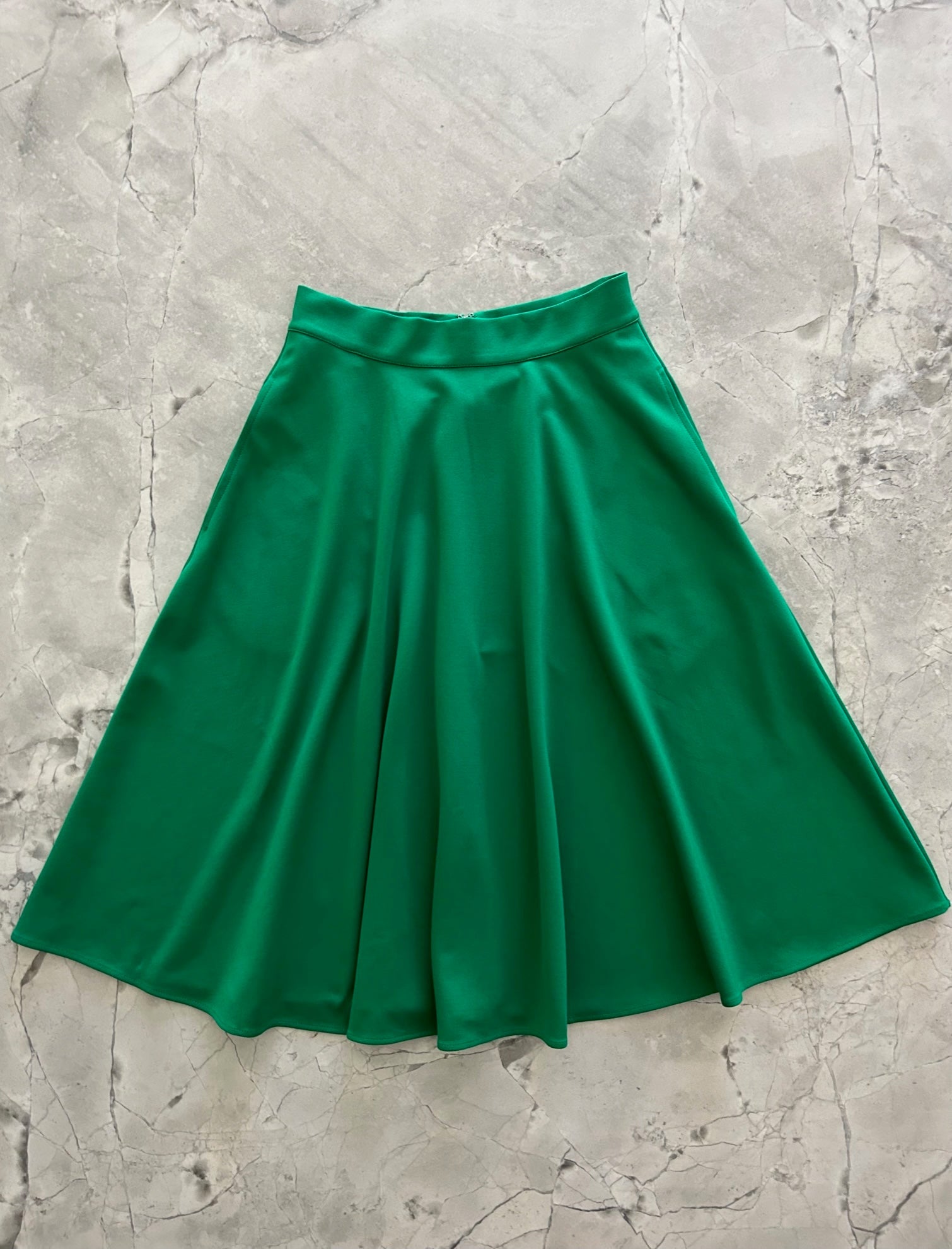 Charlotte Nova Green Skirt - Women's Flowy Midi Skirt for Casual Wear, Office & Summer Outfits | Eco-Friendly Fabric & Comfort Fit