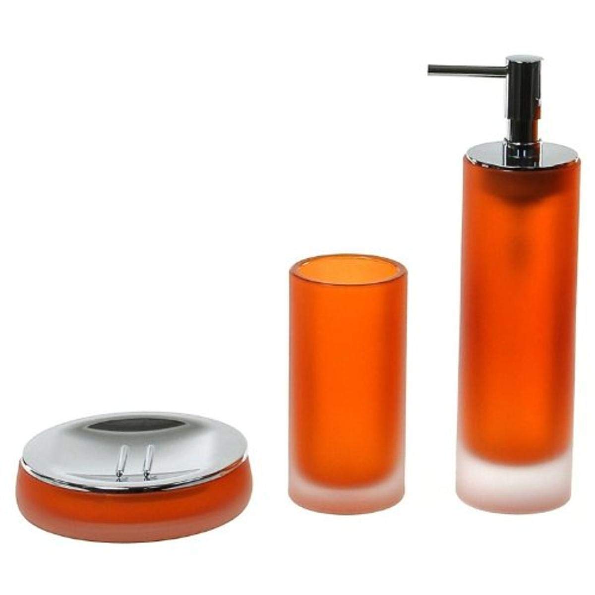 Gedy TI280-67 Satin Glass Bathroom Mirror with Orange Frame – Perfect for Vanity, Makeup, and Modern Bathroom Decor