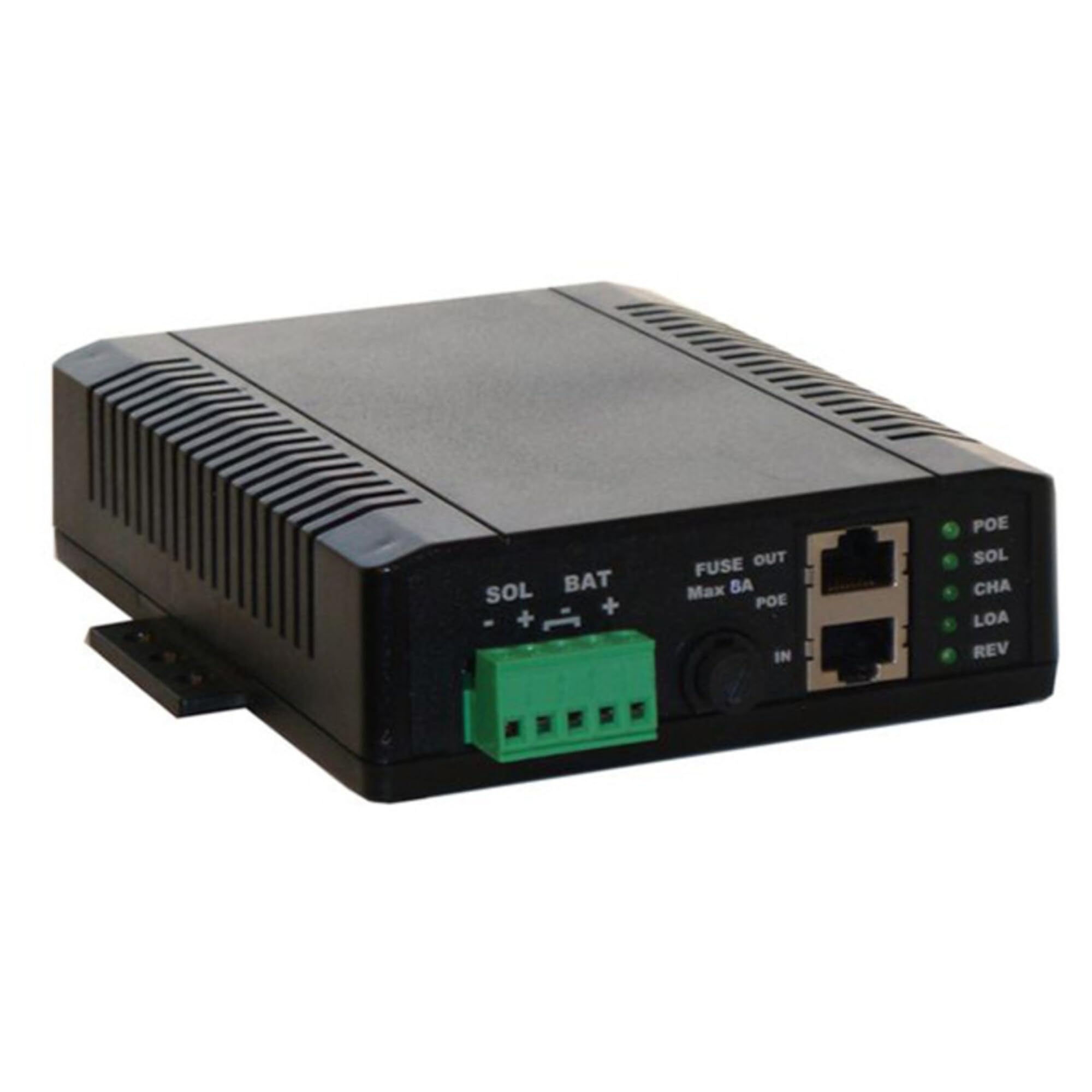 Tycon Systems TP-SCPOE-1224 8A Dual Input Solar & POE Battery Charger Controller - 12V to 24V Power Over Ethernet Converter for Outdoor Security Cameras & Remote Devices