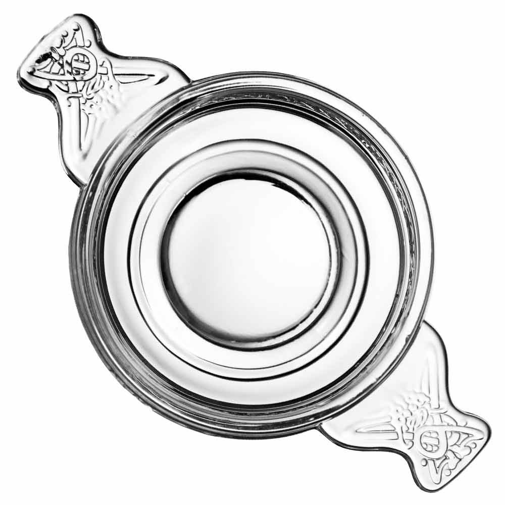 Traditional Scottish Highland Glass Quaich Bowl 9cm - Handcrafted Whiskey Drinking Cup for Ceremonies & Gifts - Perfect for Weddings, Toasts and Celtic Celebrations