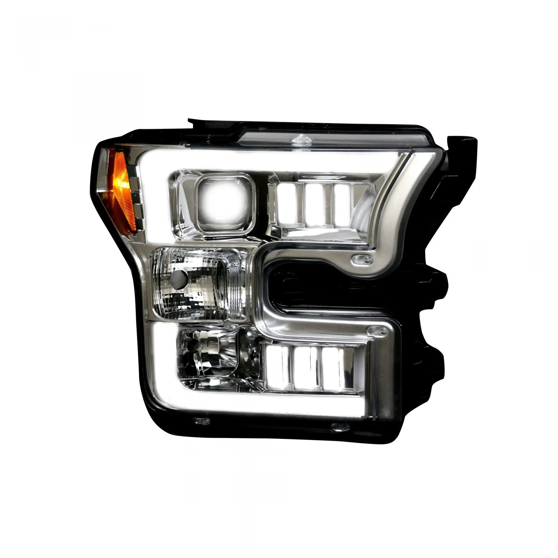 Ford F150 2015-2017 6K LED Projector Headlights with LED Turn Signals - Clear/Chrome Style for Enhanced Night Driving & Off-Road Visibility