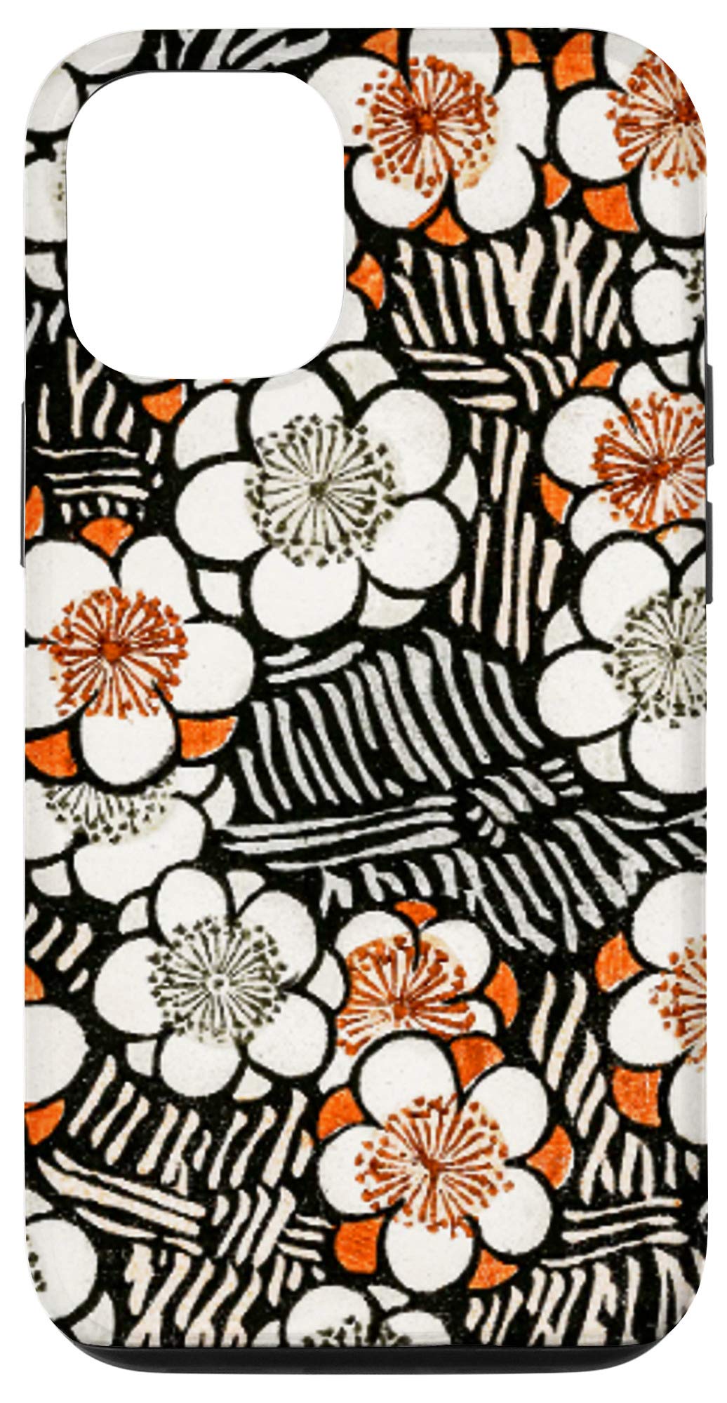 iPhone 12/12 Pro Case - Japanese Ukiyo-e Floral Woodblock Design, Kacho-e Cherry Blossom Pattern Slim Protective Cover for Women & Men - Perfect for Daily Use, Travel & Gift Giving