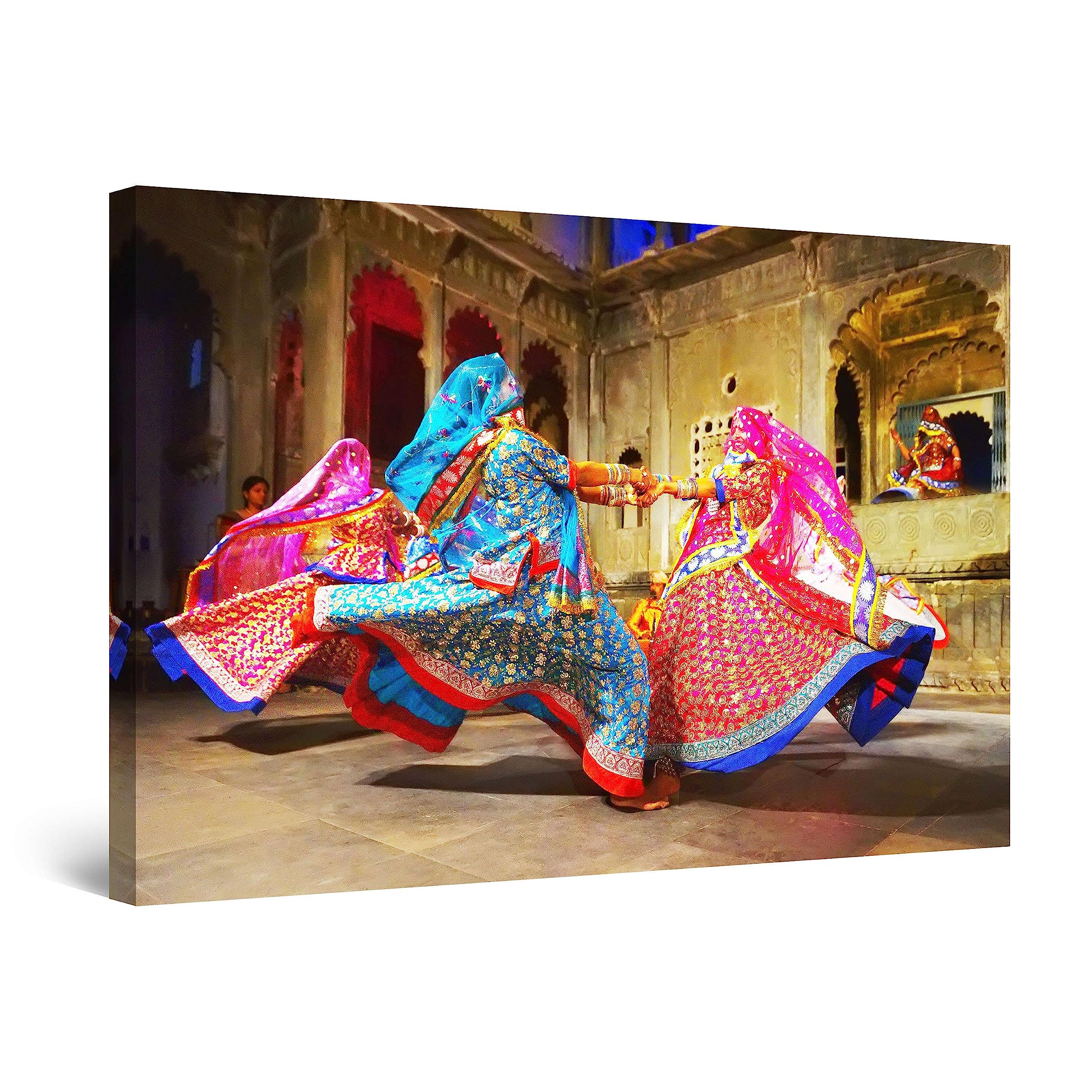 Startonight Indian Dance Canvas Wall Art - 24x36 Inch Framed Print for Bedroom Decor, Modern Luminous Home Wall Artwork | Perfect for Living Room, Bedroom & Office Decor