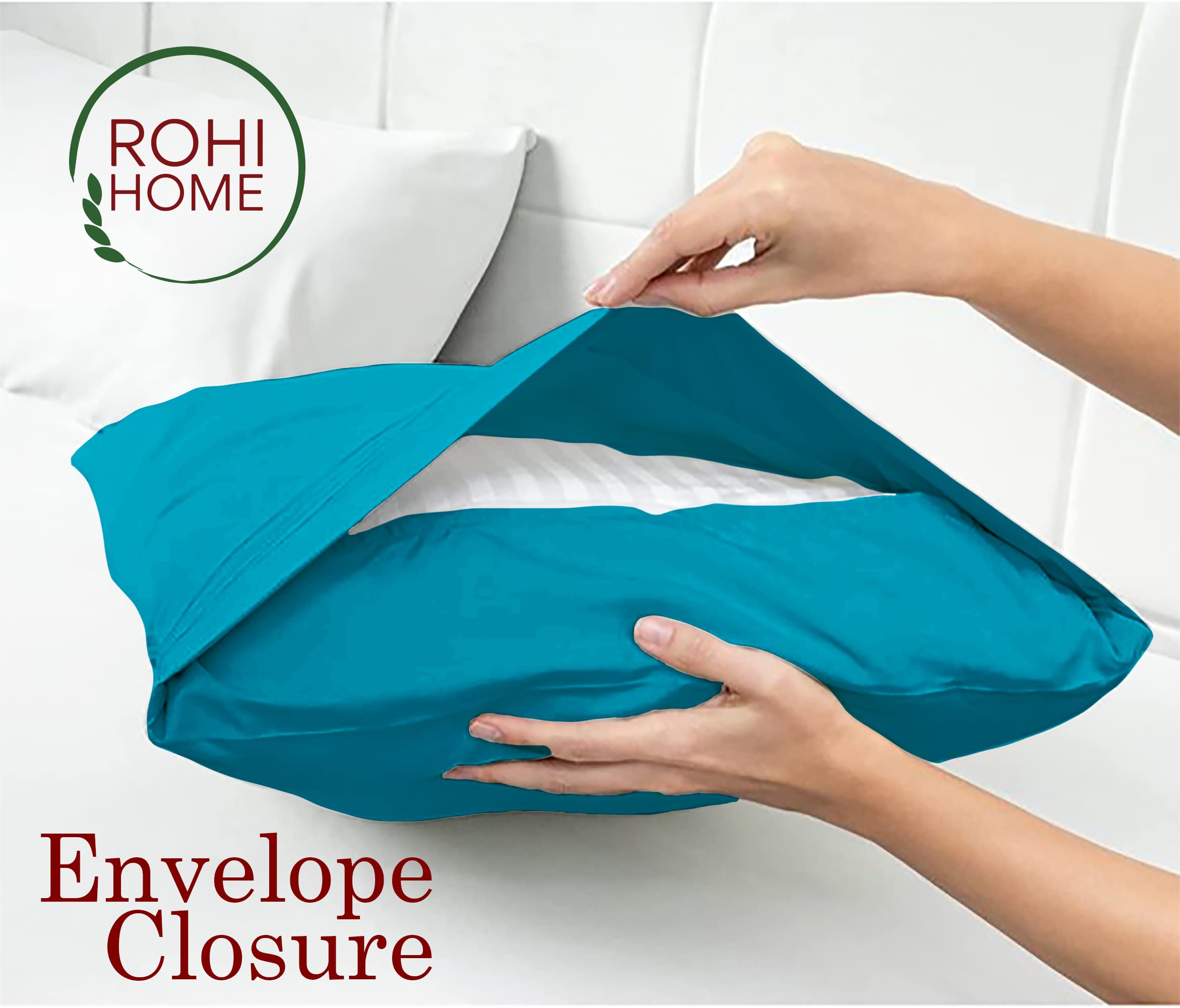Premium 2-Pack Teal Pillowcases – Hypoallergenic & Breathable Polycotton Blend – Fade & Wrinkle Resistant Standard UK Size 50x75cm – Perfect for Bedroom, Guest Room & Home Decor
