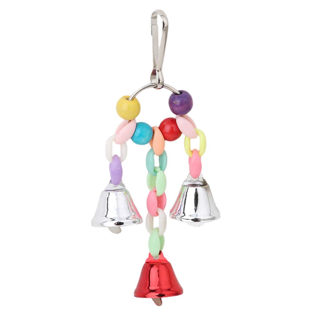 Colorful Parrot Bells Hanging Toy - Chewable Swing with Bells for Cockatiels & Budgies | Perfect for Bird Cage Entertainment & Mental Stimulation