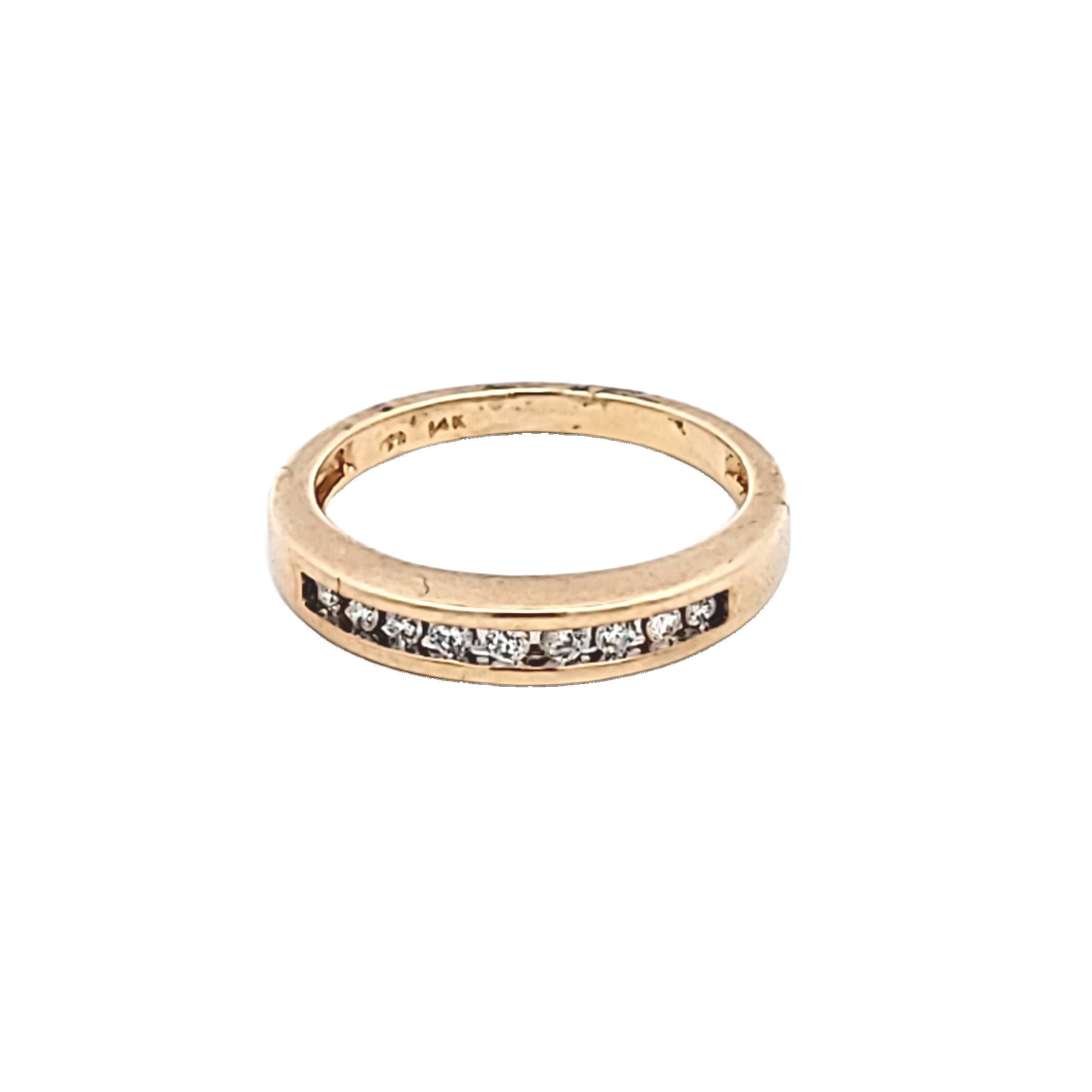 0.30 Carat Round Brilliant H I1 Diamond 14K Yellow Gold Wedding Band Ring - Perfect for Engagement, Anniversary & Everyday Wear
