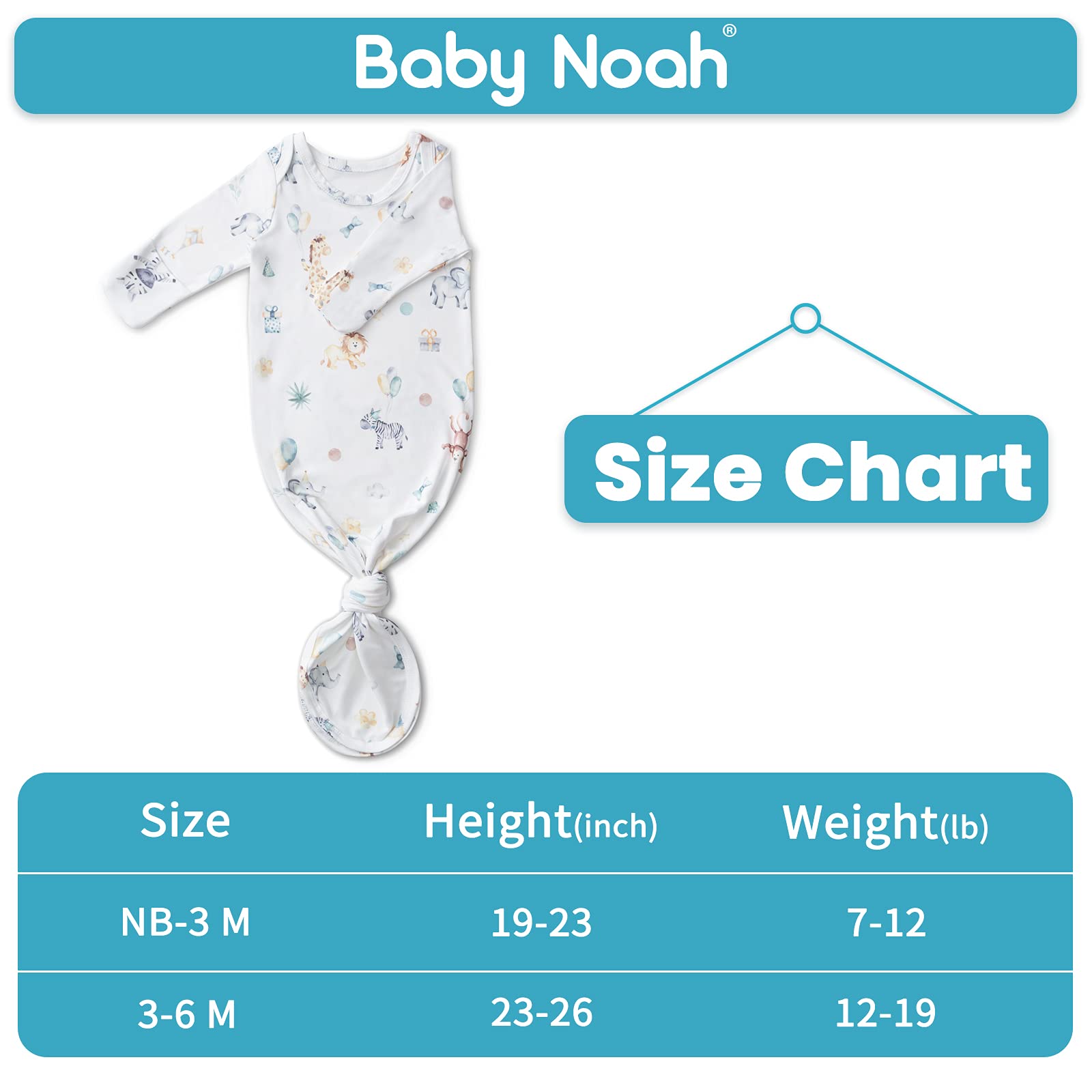 Soft Baby Knotted Gown for Newborn Girls - Hospital Outfit with Mitten Cuffs for Comfortable Sleep