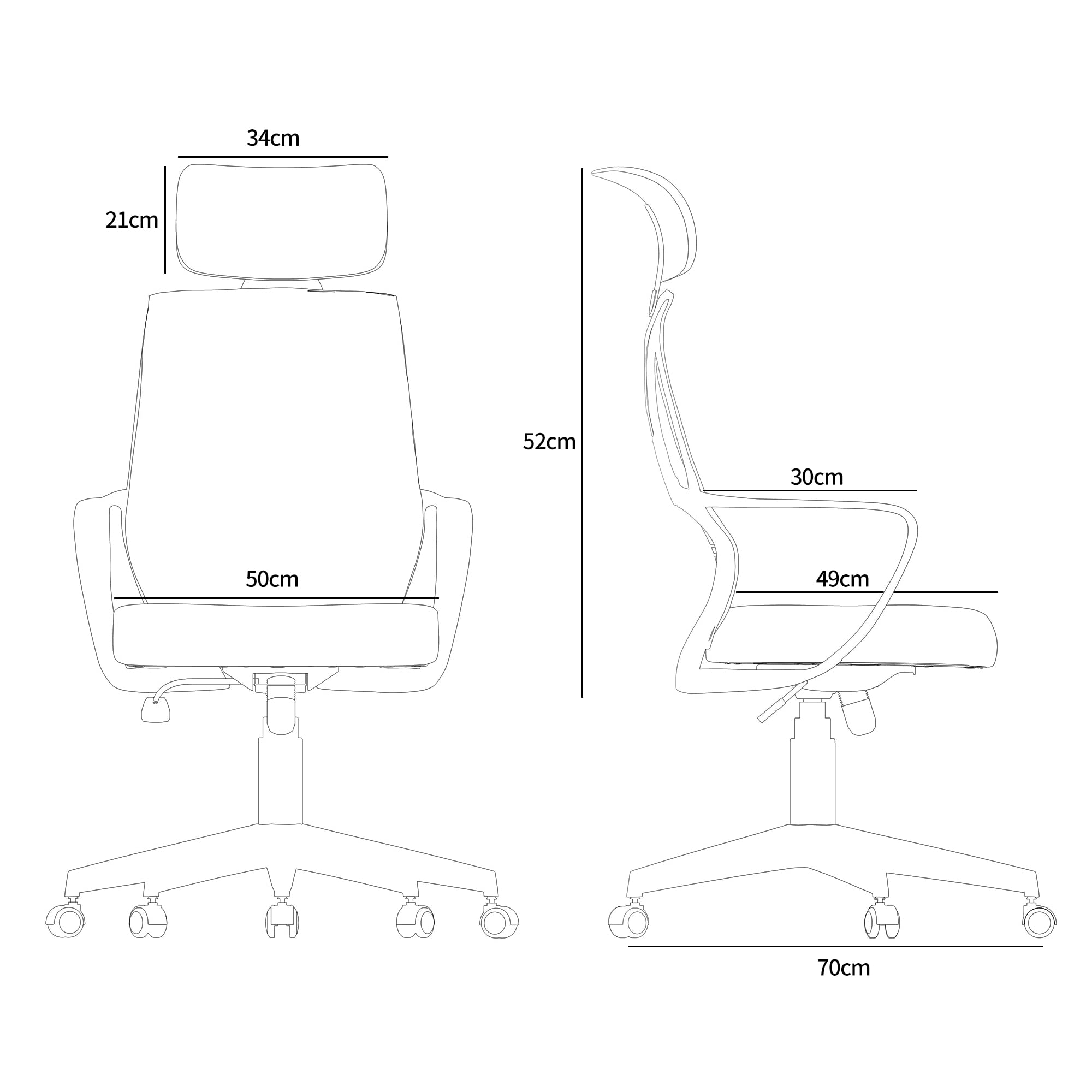 FEZIBO Ergonomic Office Chair - High Back Mesh Computer Desk Chair with Adjustable Height, Swivel & Rolling Wheels - Comfortable Task Chair for Work, Study & Conference Rooms - Ideal for Adults & Home Office (Black)