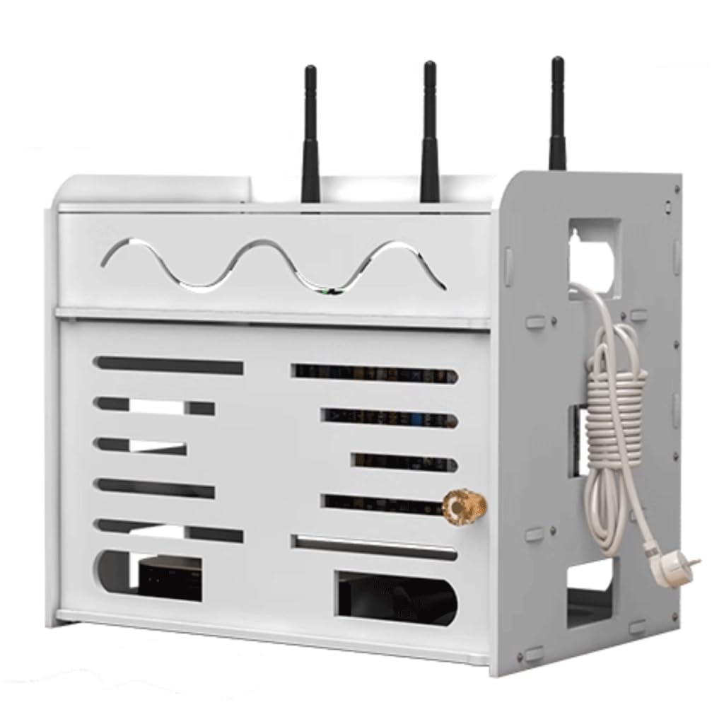 Dual-Purpose WiFi Router Storage Box - Wall & Desktop Cable Management Hider for Home & Office | Hide Power Strips & Organize Wires | Perfect for Home Decor & Workspace Organization
