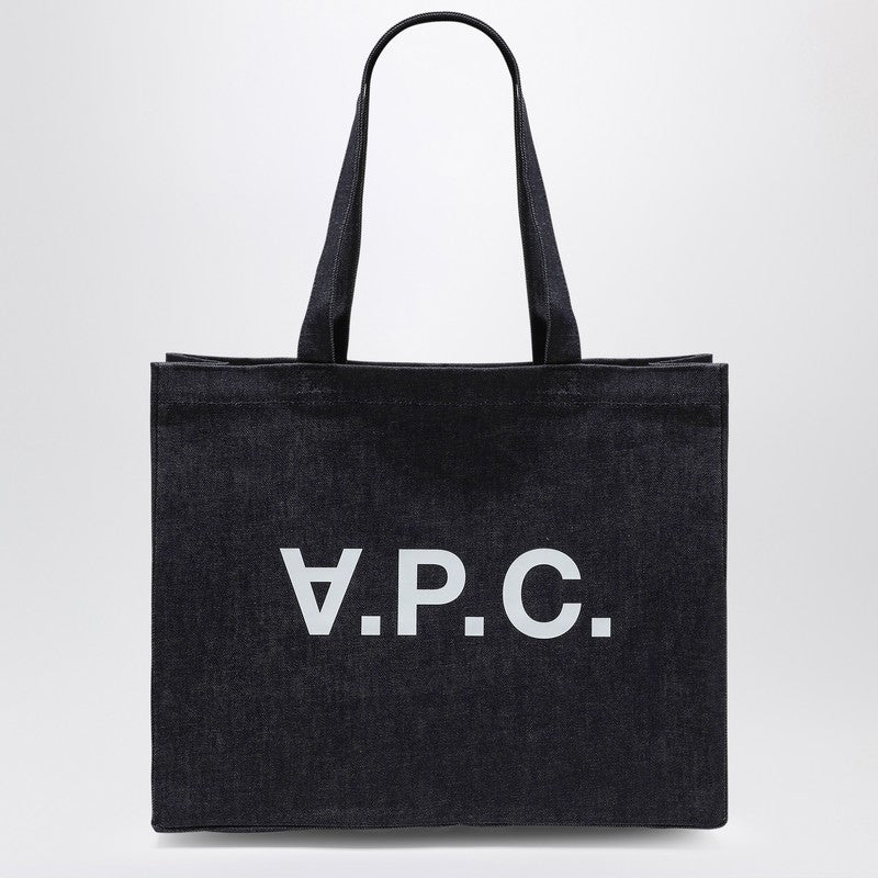 A.P.C. Daniela Women's Blue Denim Shopping Tote Bag - Stylish & Durable for Work, Travel & Everyday Use