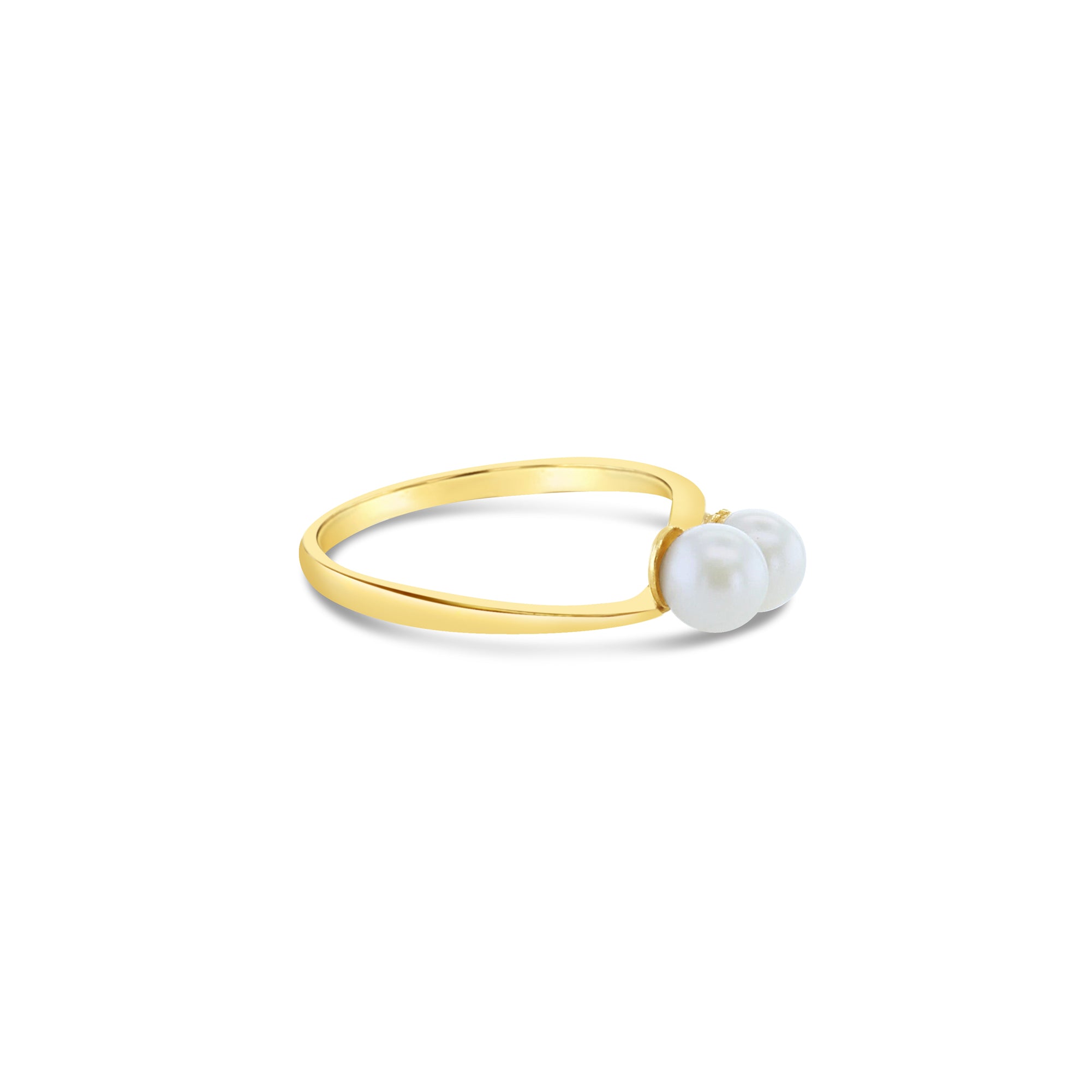 5MM Cultured Pearl Cluster Ring in 14k Yellow Gold - Elegant Jewelry for Weddings, Parties & Special Occasions