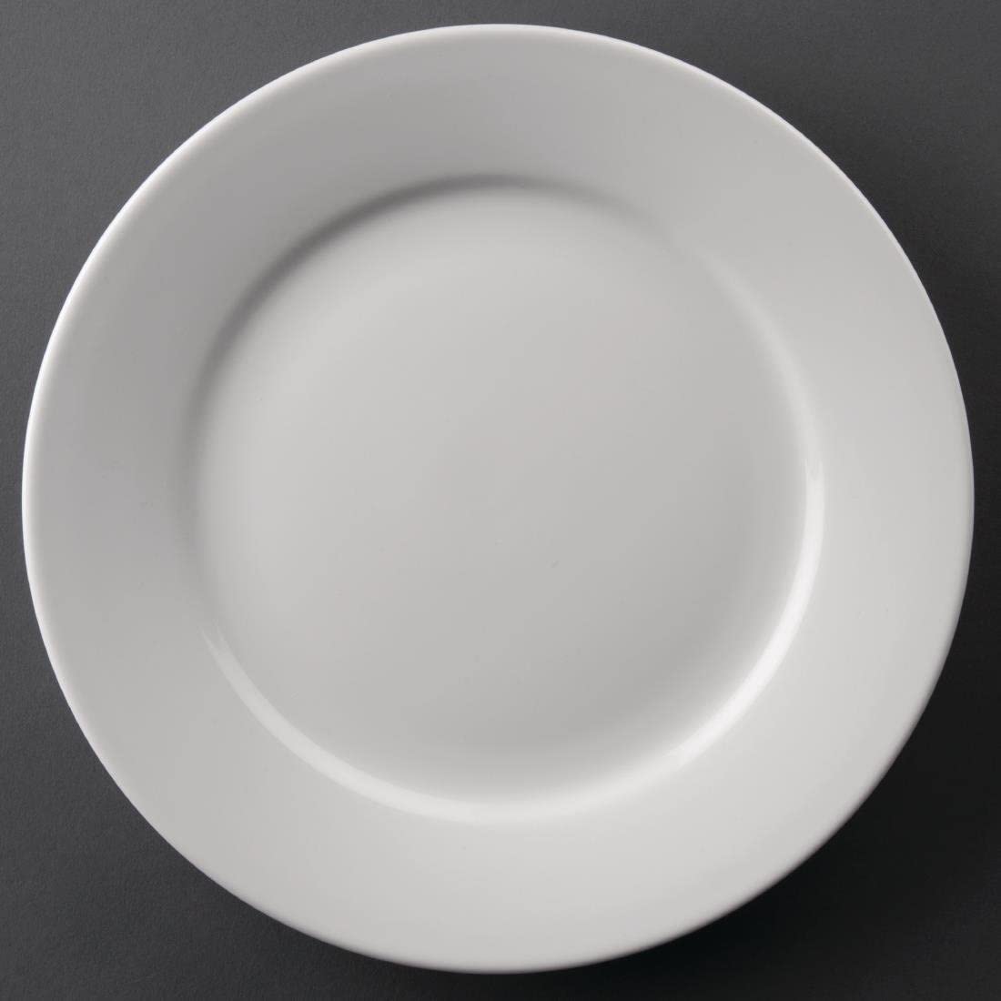 Athena Hotelware CC208 9-Inch Wide Rimmed Dinner Plates - Set of 12, Premium White Porcelain - Perfect for Restaurants, Catering & Home Dining
