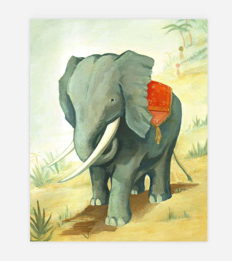 Black Apple Elephant 8x10 Archival Quality Fine Art Print - Perfect for Home Decor, Nursery Wall Art & Gift Giving