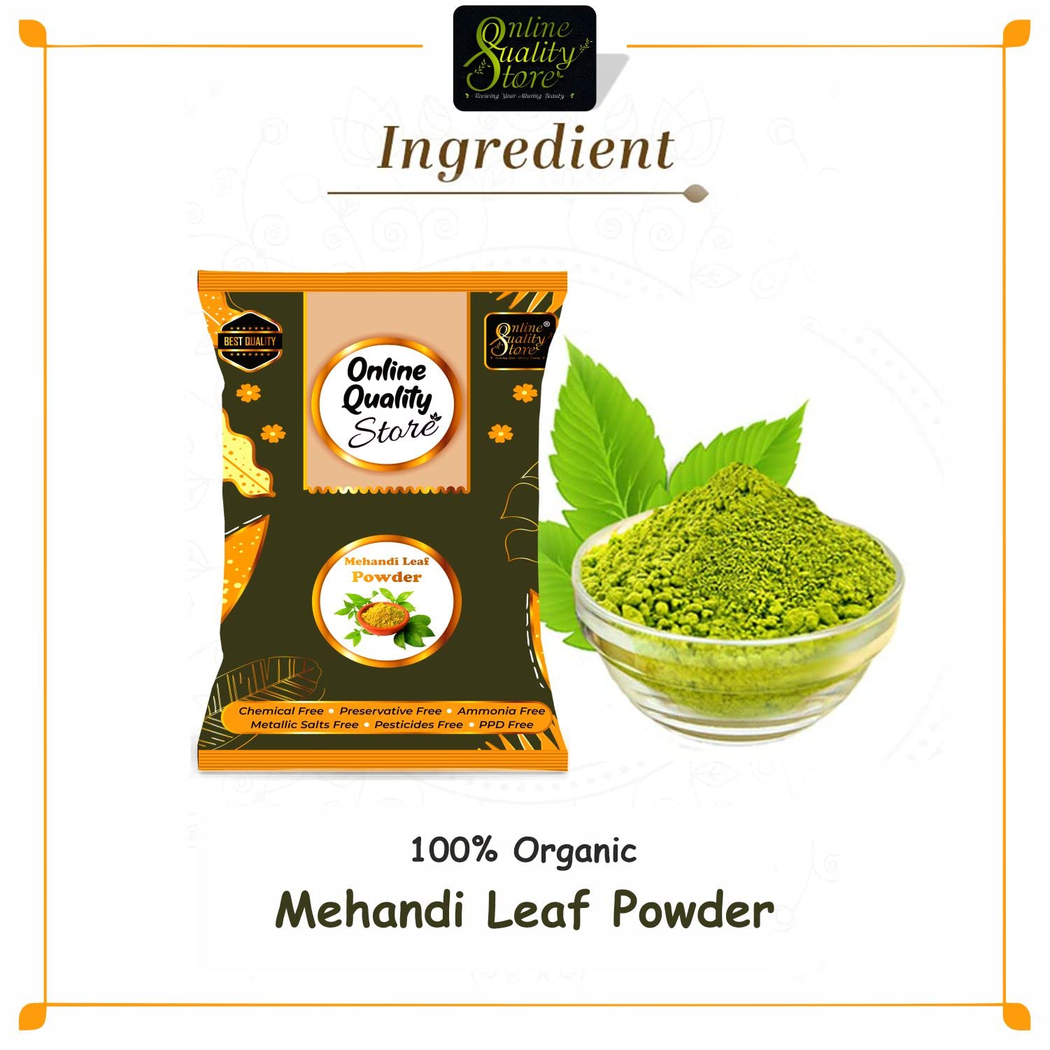 Natural Henna Powder for Hair Color | Lawsonia Inermis | Pure Mehndi Powder 480g | Ammonia-Free & Paraben-Free | Organic Hair Dye | Perfect for DIY Hair Coloring & Natural Hair Care at Home