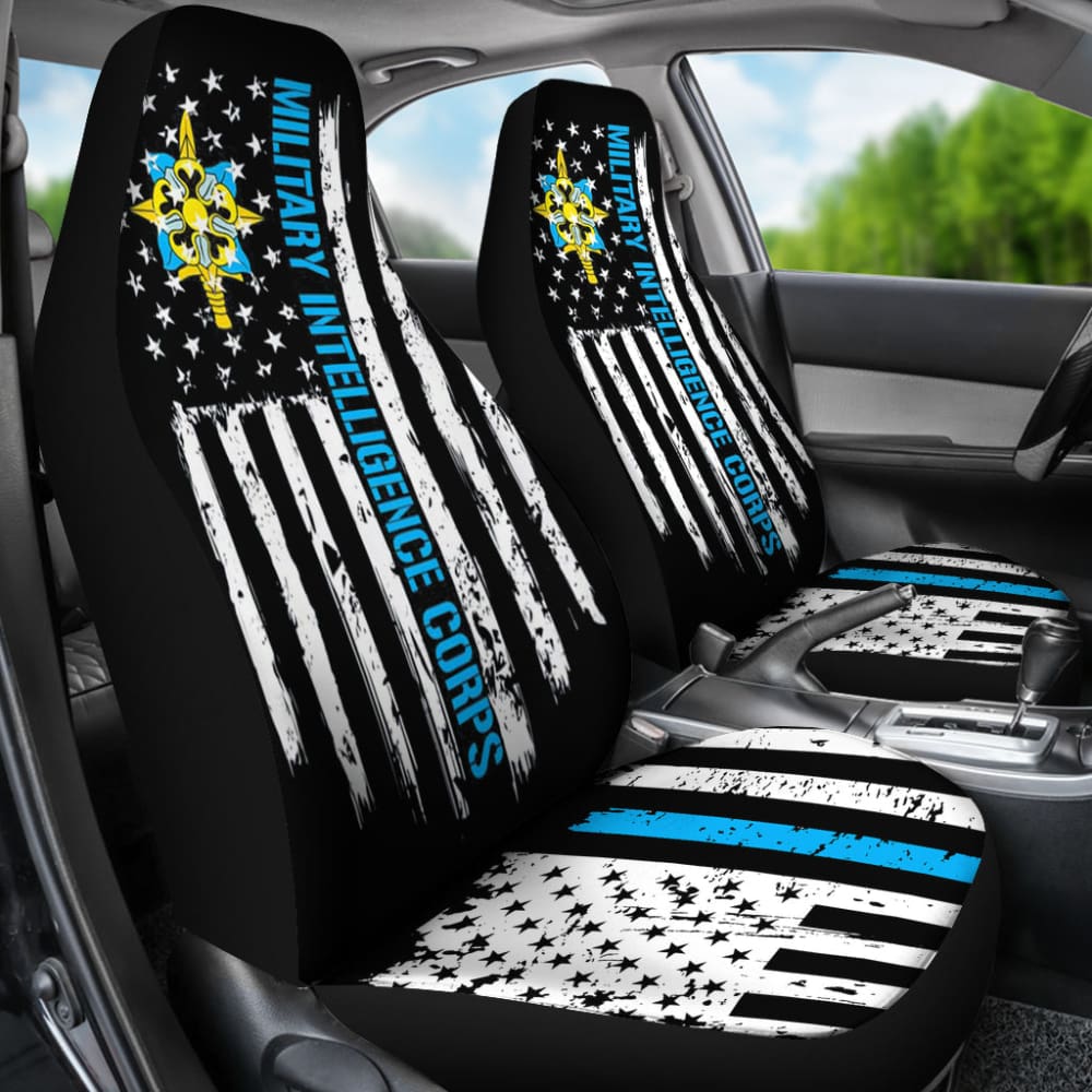 Army Military Intelligence Corps American Flag Car Seat Covers - Durable 550317 for Jeep, Truck & SUV - Perfect for Patriotic Drivers & Military Supporters