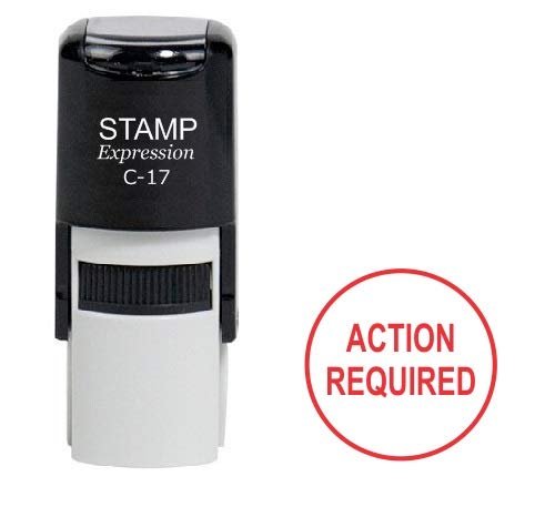 Stampexpression Self Inking Rubber Stamp - Round Office Stamp with Red Ink for Documents, Forms & Certificates (Model A-6995) | Perfect for Business, School & Home Use
