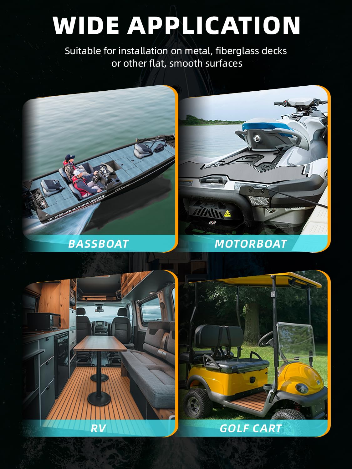 Premium EVA Foam Boat Decking - Non-Slip Marine Floor Mats for Boats, Yachts, Kayaks & RVs (94.5