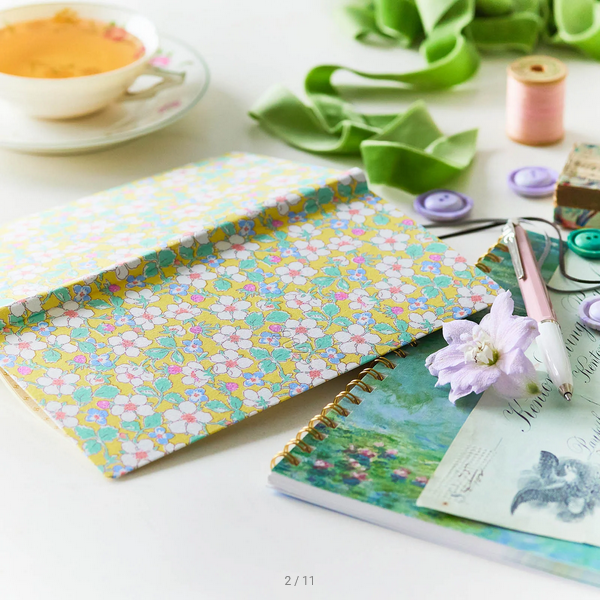 Hobonichi Techo 2025 Planner - Liberty Fabrics Paysanne Blossom Weeks Hardcover, Weekly Horizontal Layout, January Start, Monday Start, English Edition | Perfect for Journaling, Planning & Productivity