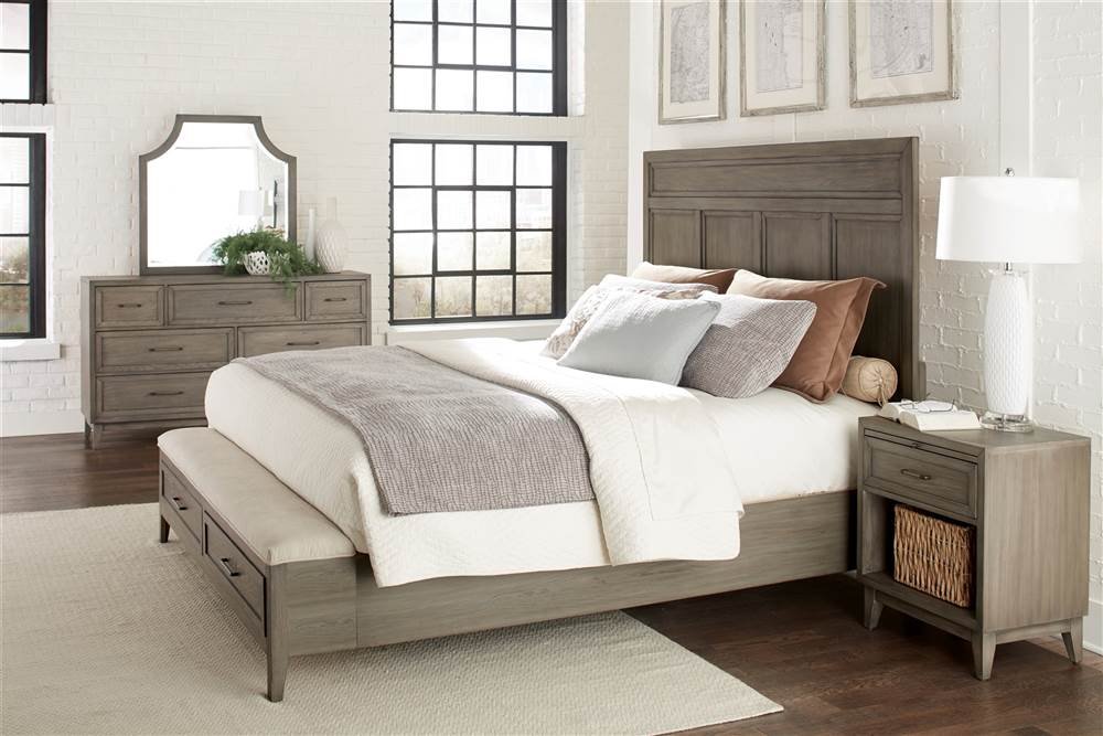Riverside Furniture Vogue Wood Framed Arch Mirror in Gray Wash - Elegant Wall Decor for Living Room, Bedroom & Entryway