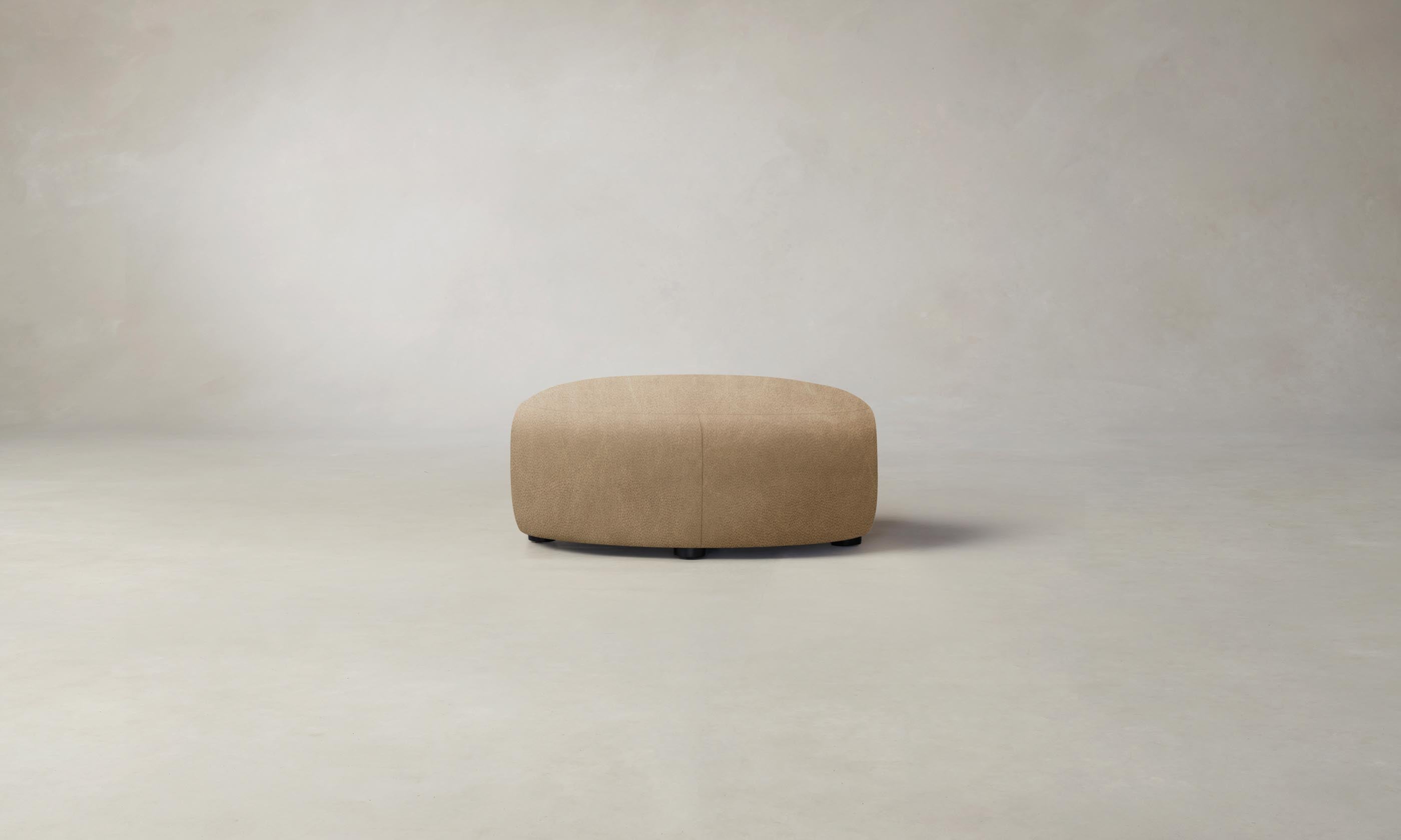 Premium Tuscan Leather Chelsea Ottoman in Camel - Stylish Footrest & Storage Bench for Living Room, Bedroom, or Office