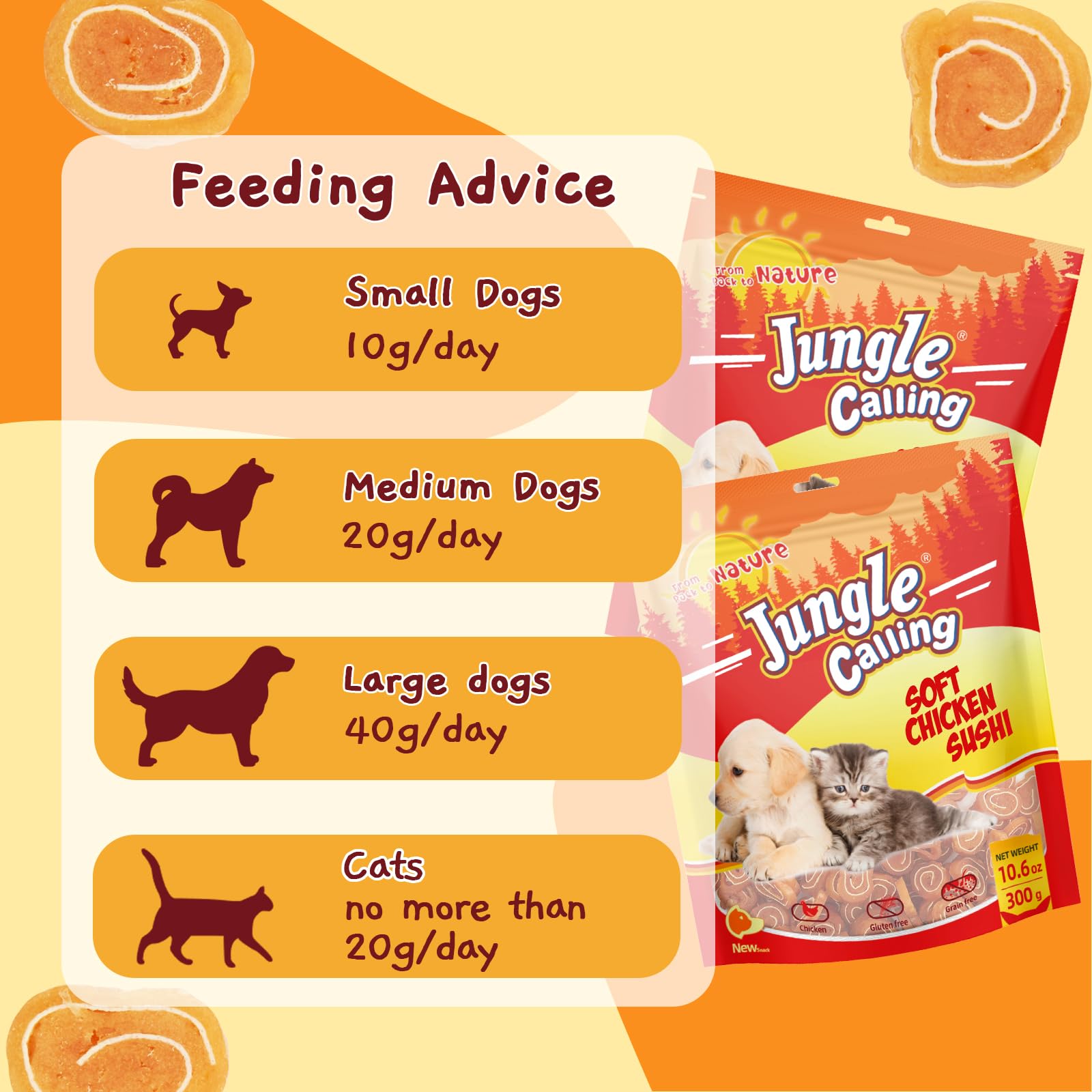 Premium Soft Chicken & Codfish Cat & Dog Treats - High Protein Chewy Pet Snacks for Small & Medium Dogs & Cats - Grain-Free Training Rewards & Dental Health Treats - Perfect for Training, Travel & Daily Rewards - 10.6 oz