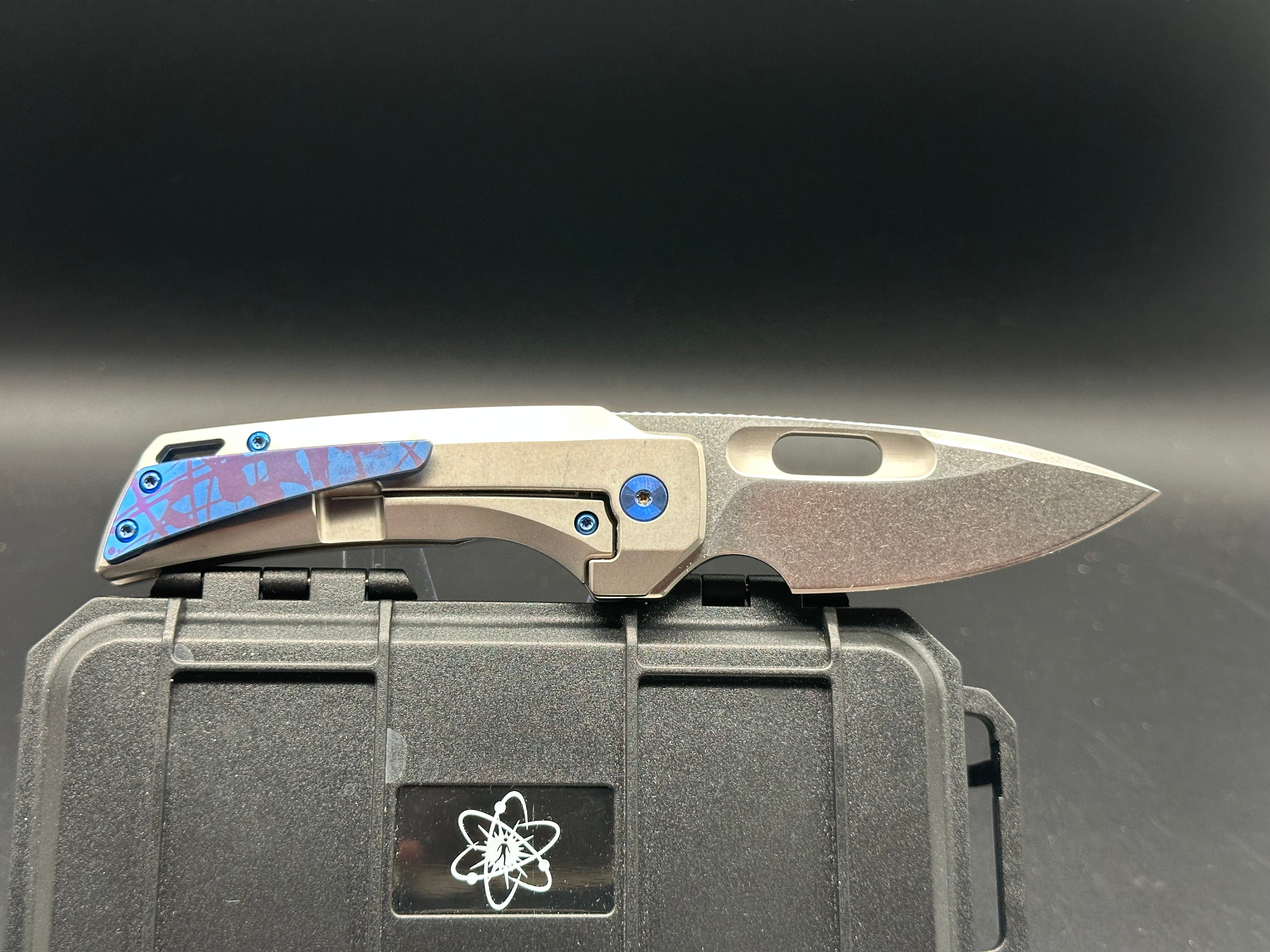 Empedc Nymble M390 Folding Pocket Knife - 4th Gen Custom Anodized Titanium Hardware - EDC Gear for Outdoor Camping, Hiking & Everyday Carry