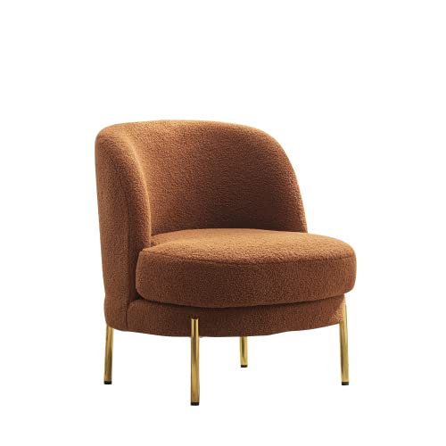 Modern Accent Chair with Gold Metal Legs - Upholstered Club Chair for Living Room, Bedroom & Office - Comfortable Lounge Seating for Relaxing, Reading & Entertaining Guests