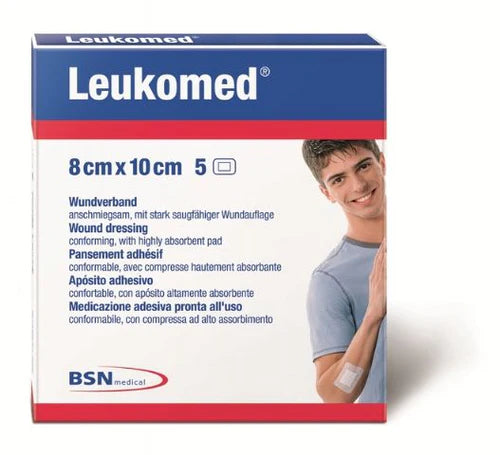 Leukomed Non-Woven Sterile Adhesive Bandages 8cm x 10cm - First Aid Wound Care for Cuts, Scrapes & Burns - Medical Grade Dressings for Home, Office & Emergency Kits (Sold Individually)