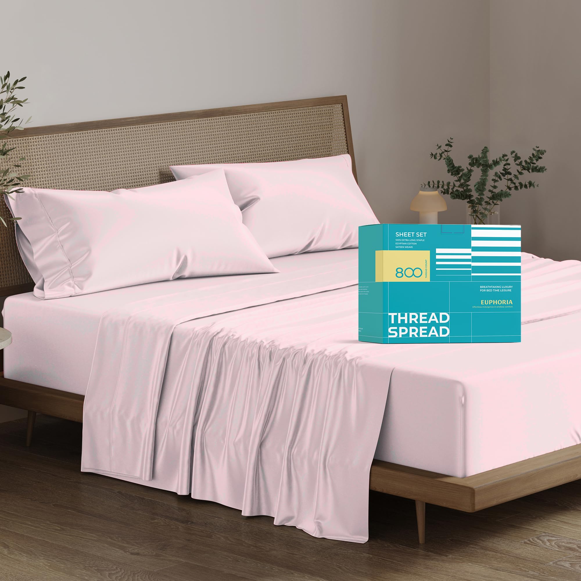 Premium 100% Egyptian Cotton Sheets Full Size - 800 Thread Count 4-Piece Luxury Sheet Set with Deep Pockets (Fits Mattress Up to 18