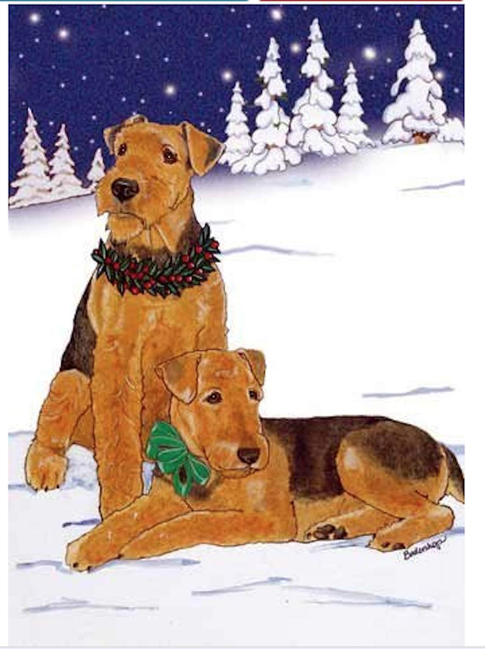 Airedale Terrier Christmas Cards - Set of 10 Holiday Greeting Cards with 10 Envelopes - Perfect for Pet Lovers, Christmas Gifts & Seasonal Greetings