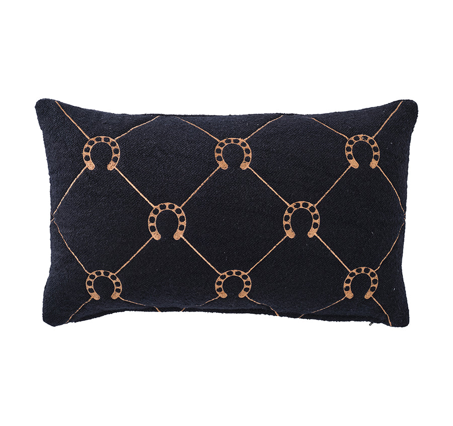 Equine Manor 30x50cm Black Filled Cushion - Comfortable Seat & Back Support for Sofa, Chair, Bed - Perfect Home & Office Decor