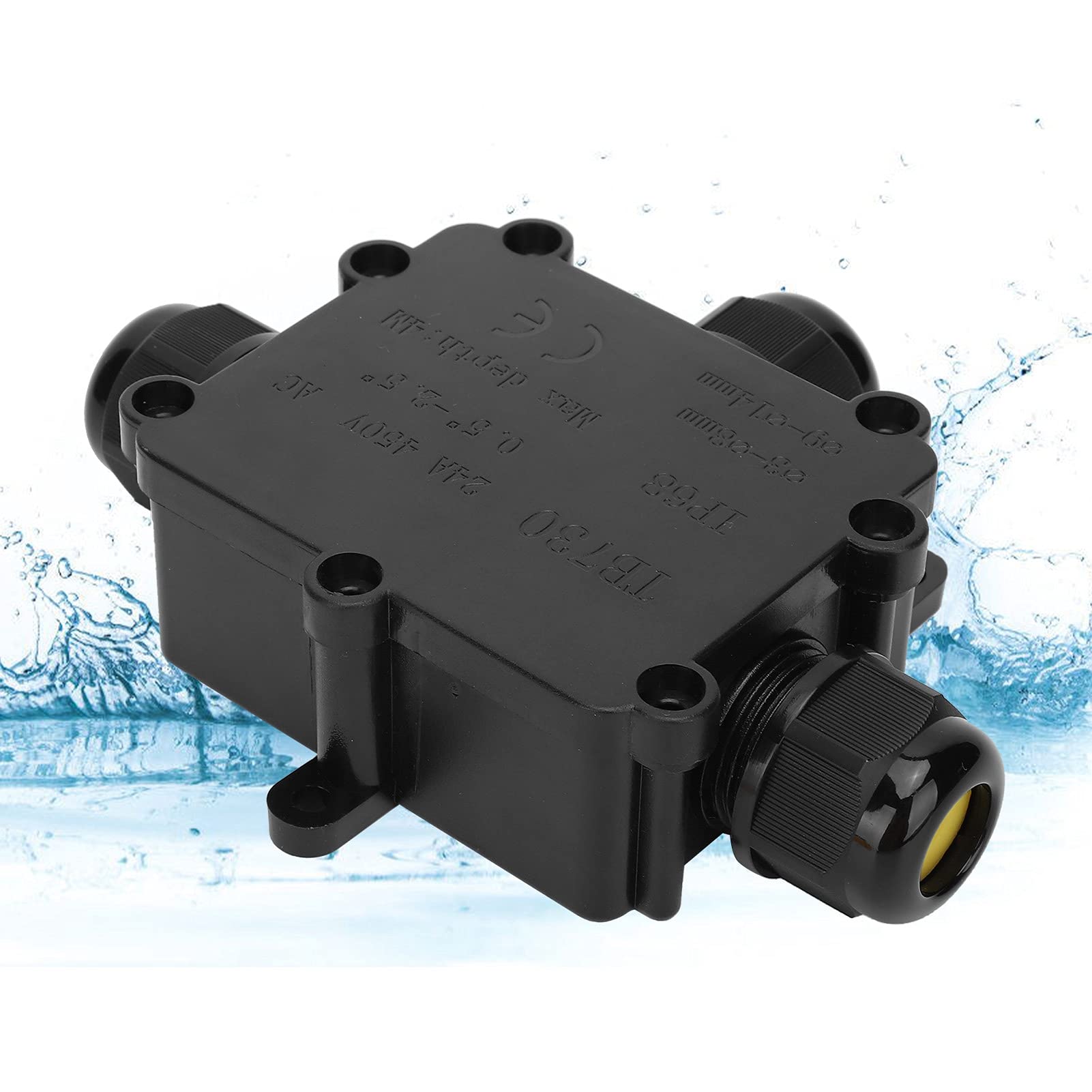IP68 Waterproof 3-Way Outdoor Electrical Junction Box for Coaxial Cable Connectors - Ideal for Outdoor Wiring, Security Cameras & Solar Panel Installations