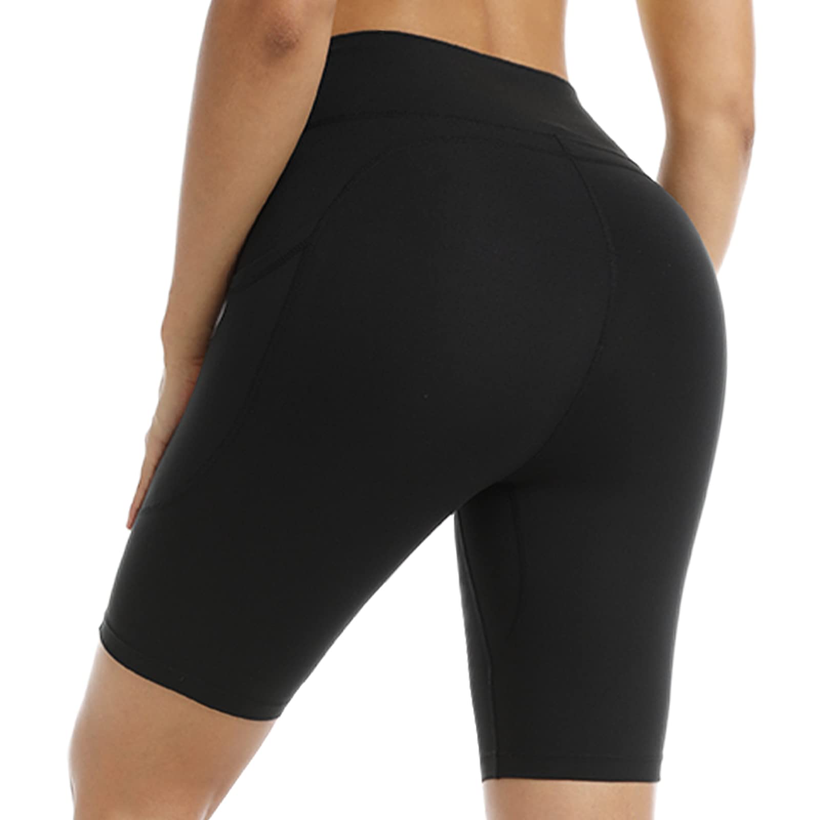TYAGAIN Women's High Waist Yoga Shorts - Tummy Control Workout Running Shorts with Side Pockets for Gym, Fitness & Active Lifestyle