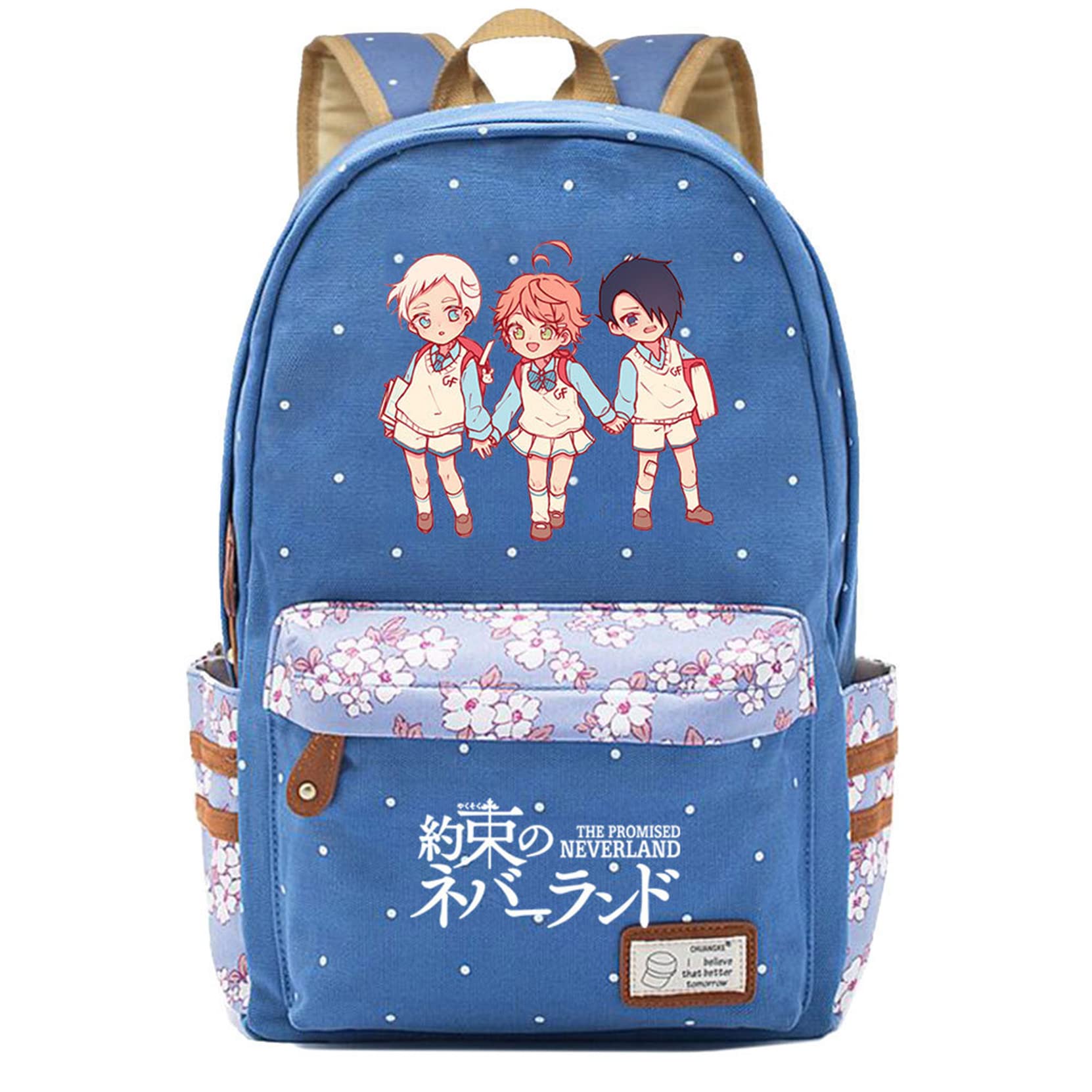 Anime The Promised Neverland Backpack - Lightweight School Bag for Students, Daypack with Shoulder Straps, Bookbag for College & High School - Perfect for Cosplay, Anime Conventions & Daily Use L19