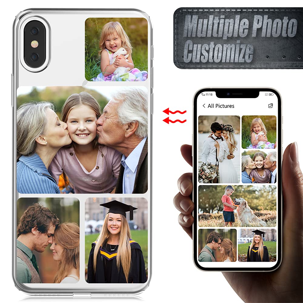 Custom iPhone XR Phone Case - Personalized Multi-Photo Collage Cover with Transparent Design | Perfect Birthday, Christmas, Valentine's Gift for Friends | Compatible with iPhone XR Mini/Pro/Max | Durable Protection for Everyday Use