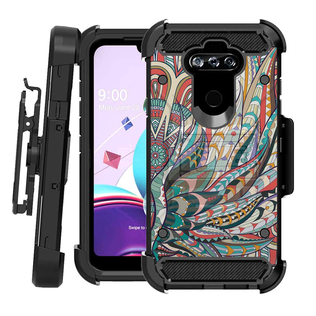 Moriko Rugged Case for LG K8X - Heavy Duty Protection with Kickstand & Holster for US Cellular | Outdoor & Work Use