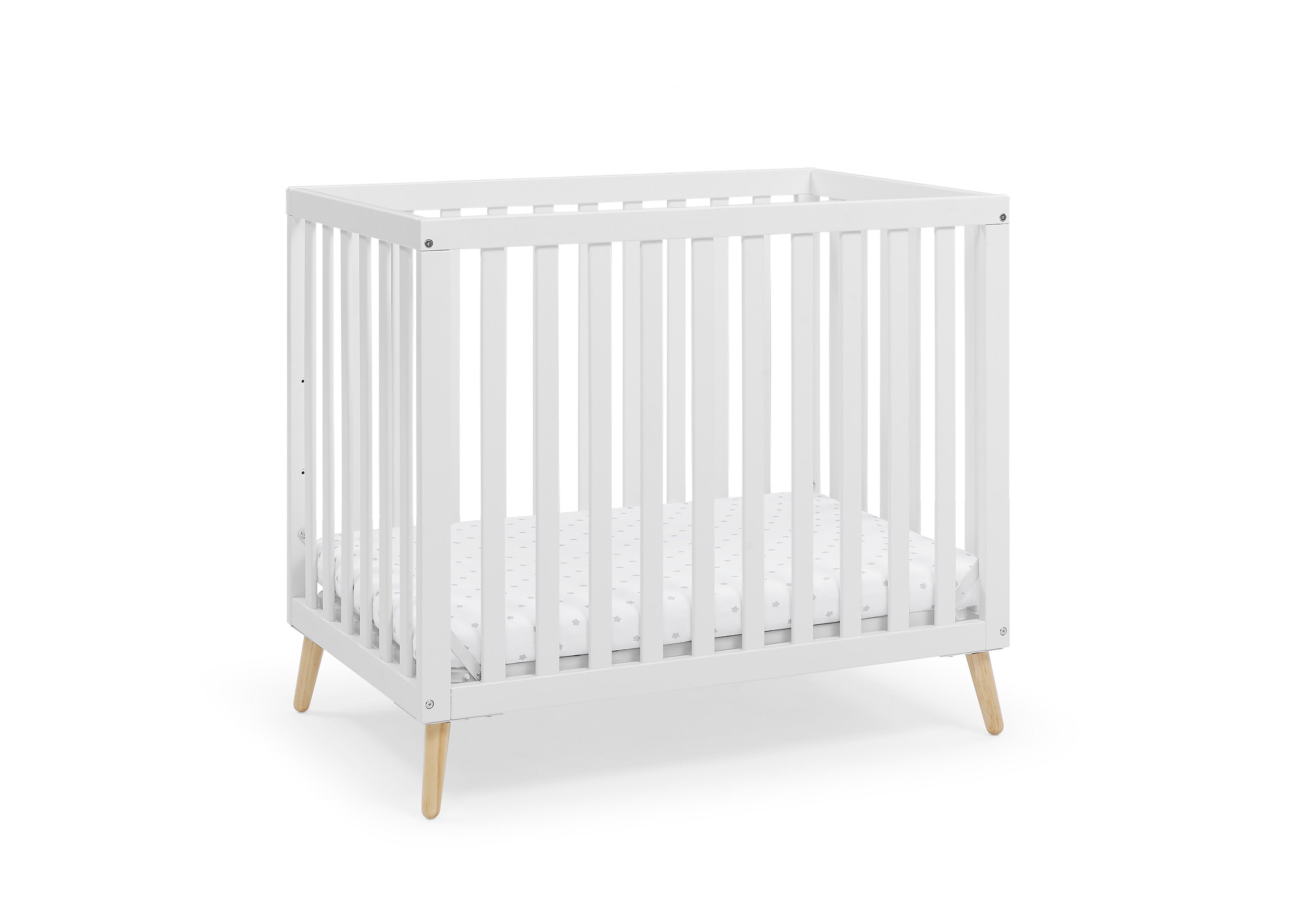 Essex Convertible Mini Baby Crib with 2.75 Inch Mattress - Portable Toddler Bed for Small Spaces, Nursery & Travel - Perfect for Newborns, Infants & Growing Toddlers