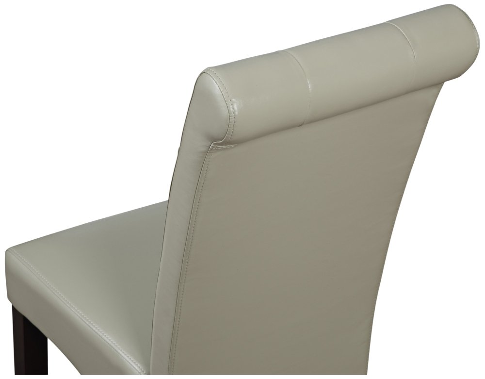 SIMPLIHOME 2-Piece Cosmopolitan Dining Chair Set - Satin Cream Vegan Leather Upholstered, Curved Back Tufted Parson Chairs (26