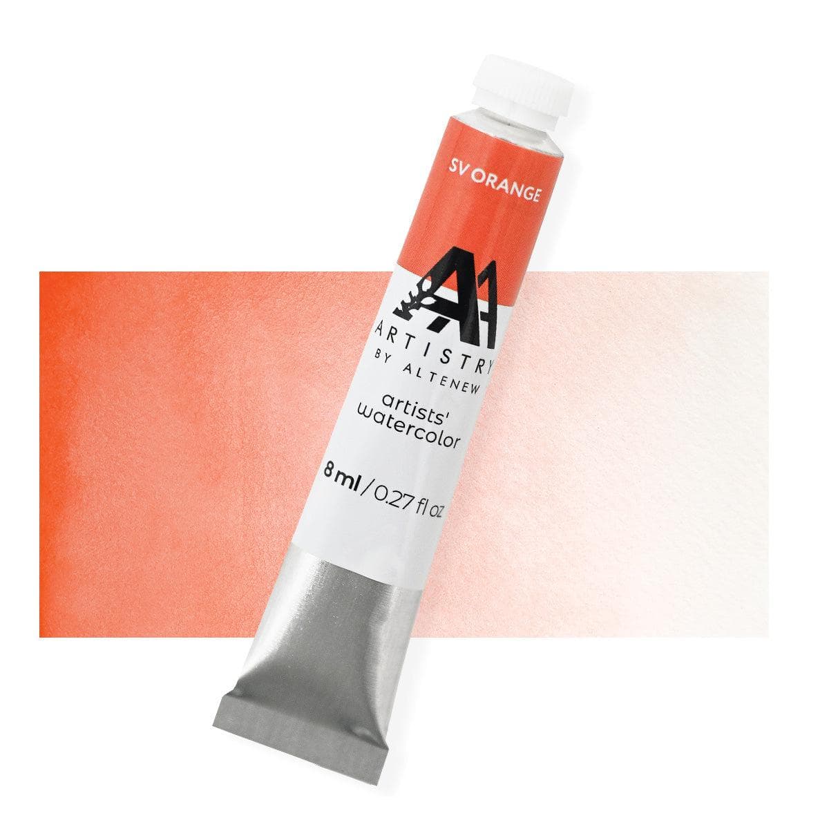 Professional Artists' Watercolor Paint Tubes - Vibrant Orange for Watercolor Painting | Perfect for Canvas, Paper & DIY Art Projects