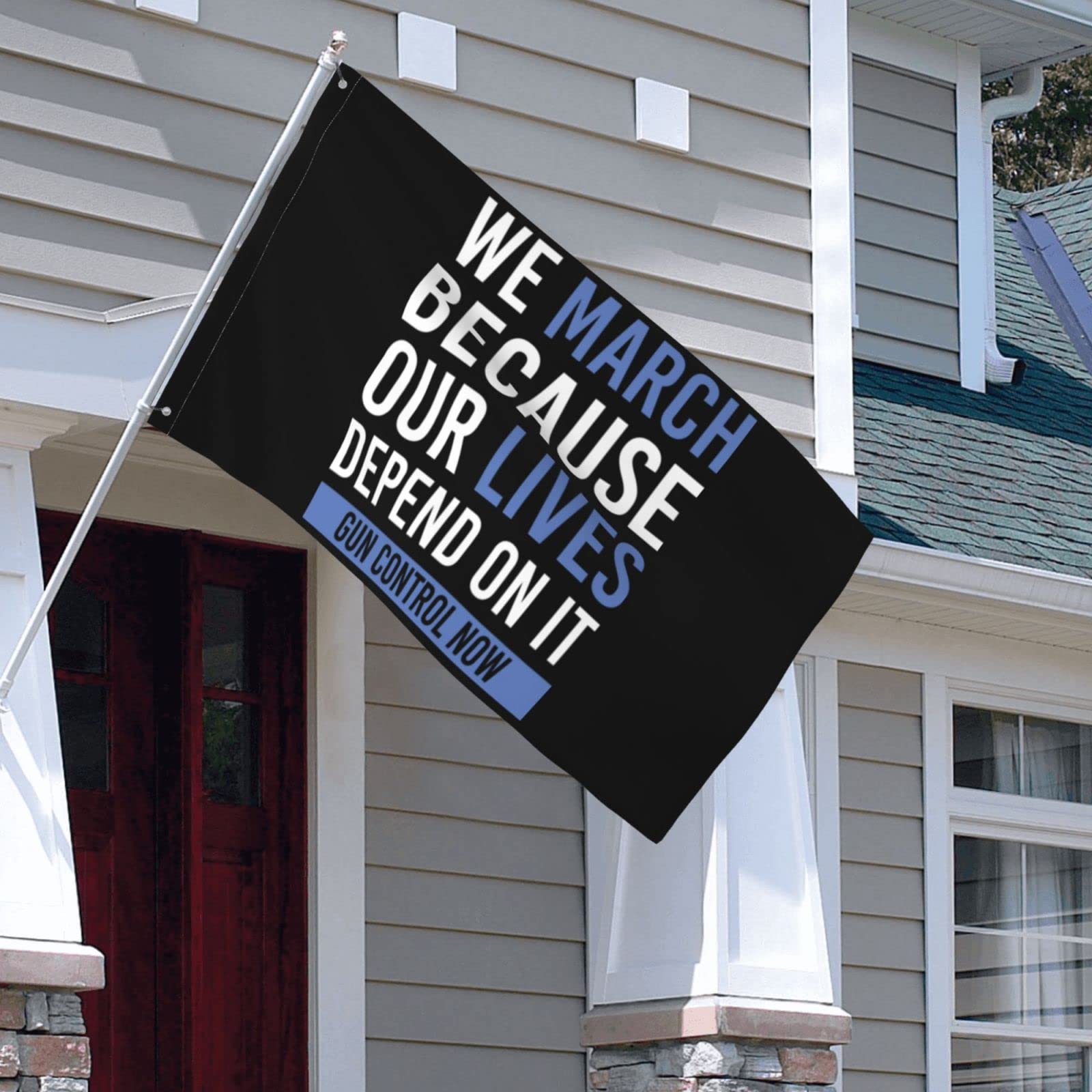 3x5 March For Our Lives Flag - Pray For Uvalde Texas, Enough Is Enough Gun Control Now, End Gun Violence, Protect Our Kids Not Guns - No More Silence Protest Banner - (No Flag Pole Included) - Perfect for Political Rallies, Social Justice Events & Peaceful Demonstrations