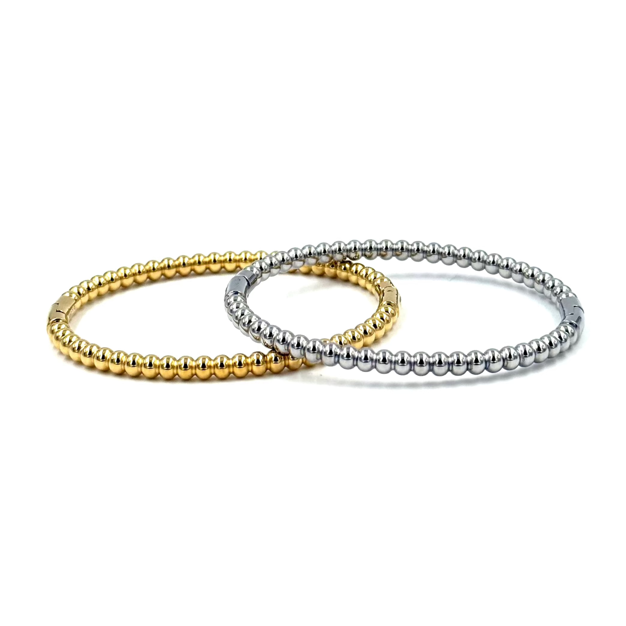 Ashley Gold Stainless Steel Ball Design Bangle Bracelet for Women - Elegant Fashion Jewelry Gift for Birthday, Anniversary & Special Occasions