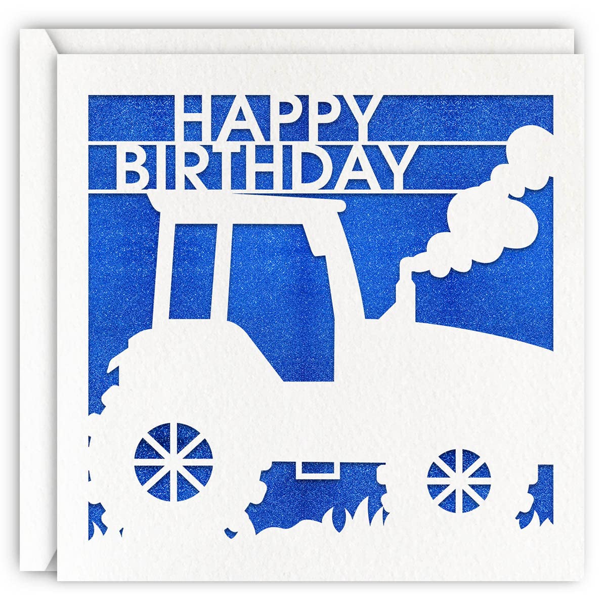 Blue Tractor Birthday Card with Glitter & Laser Cut - Farmer Themed Greeting Card for Men & Boys | Perfect for Farmer's Birthday, Agriculture Enthusiasts & Country-Themed Celebrations