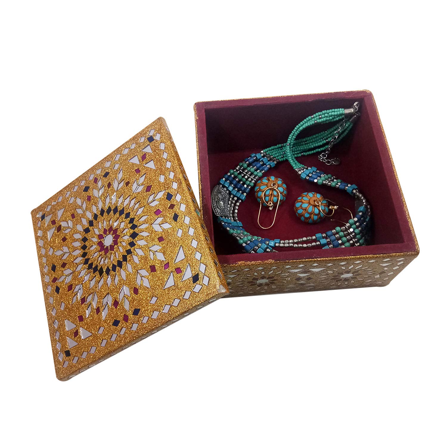 Handmade Jewelry Organizer Box - Premium Wooden Jewelry Storage Box for Women | Award-Winning Indian Artisan Crafted | Perfect for Travel, Home Decor & Gift Giving