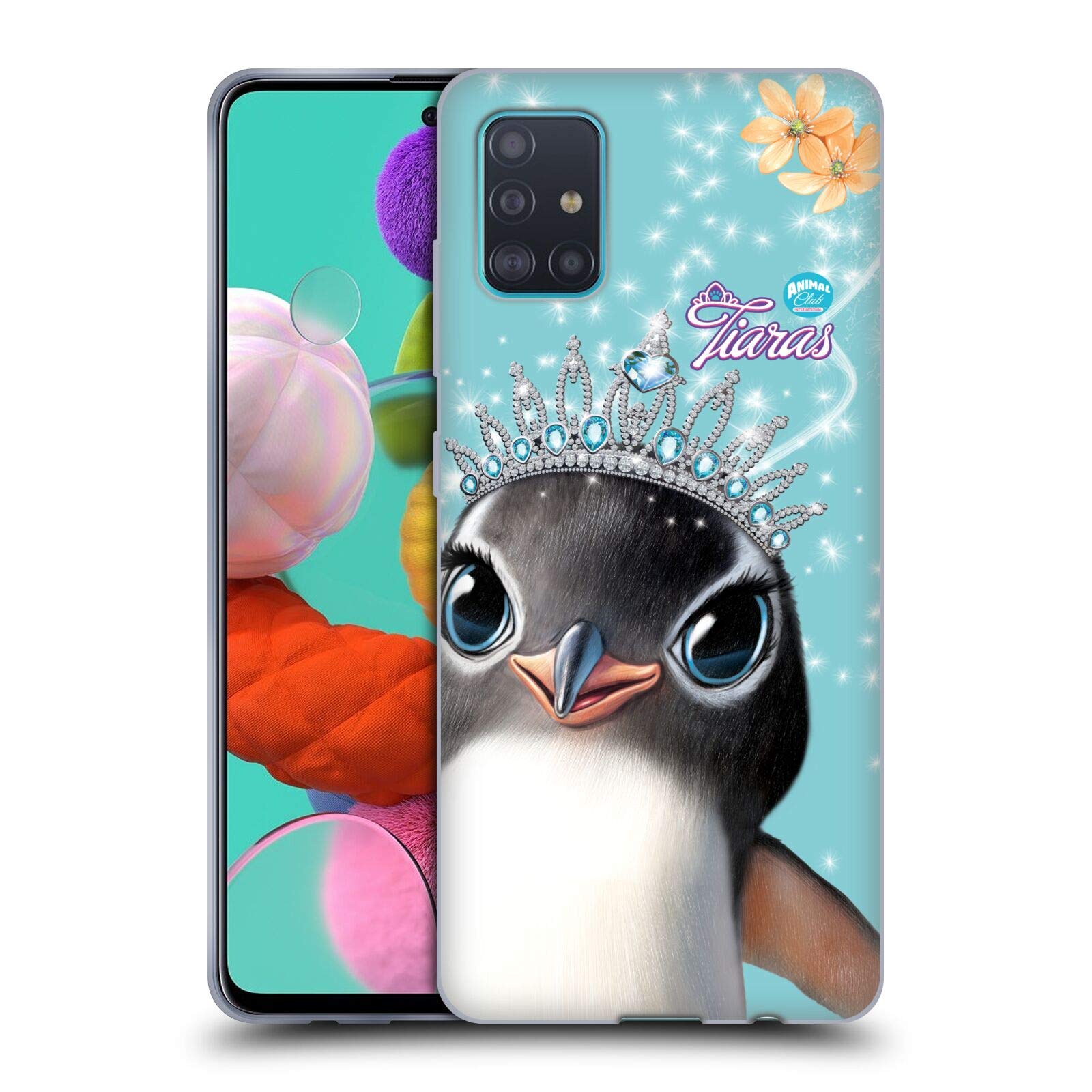 Head Case Designs 官方授权 Animal Club 国际企鹅皇家面孔软胶手机壳 - 兼容三星 Galaxy A51 (2019) - 保护手机，彰显个性，适合日常使用和旅行