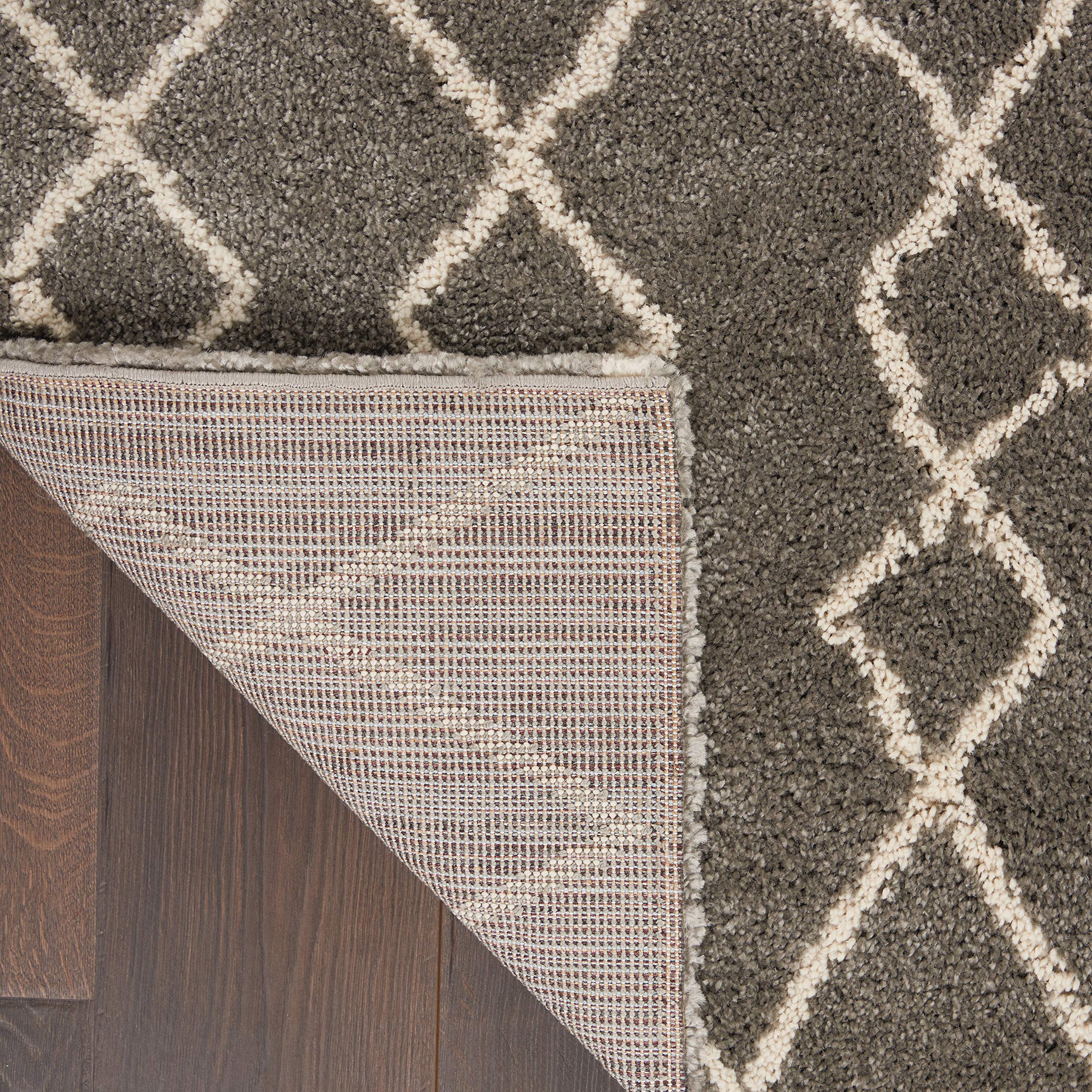 Nourison Geometric Shag Moroccan Silver 5'3