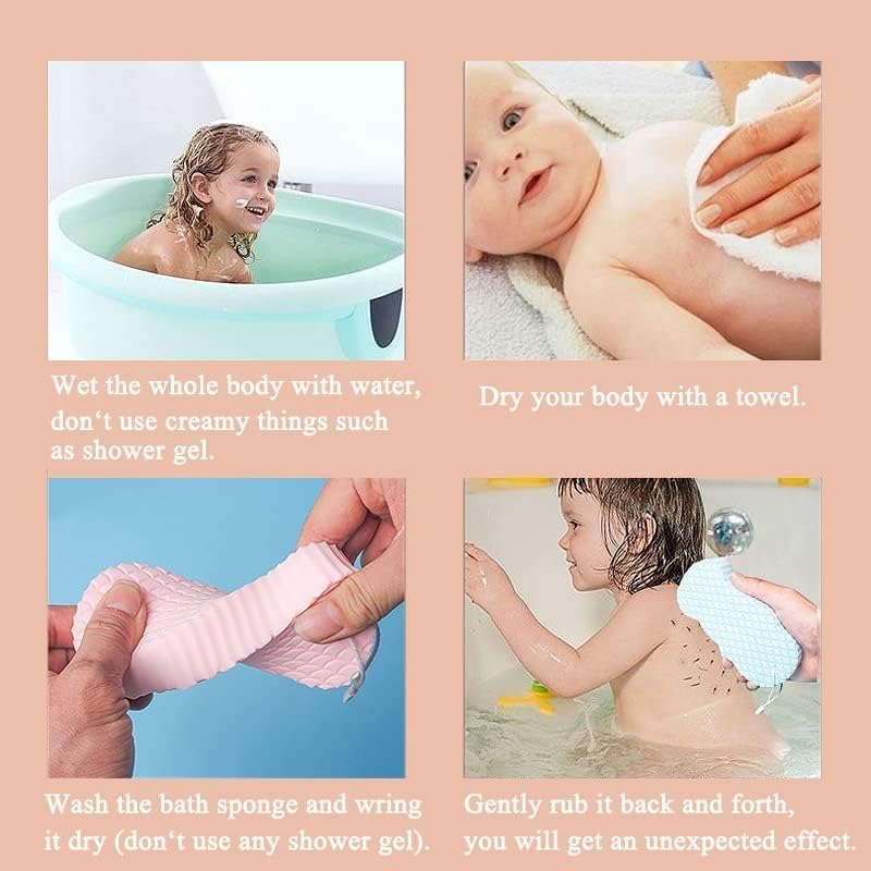 RIXTEC Ultra Soft Exfoliating Bath Sponge - Dead Skin Remover & Painless Body Scrubber for Adults, Kids & Pregnant Women - Super Soft Shower Sponge for Sensitive Skin (Multi Colors) - Perfect for Daily Shower, Spa & Gentle Skin Care Routine