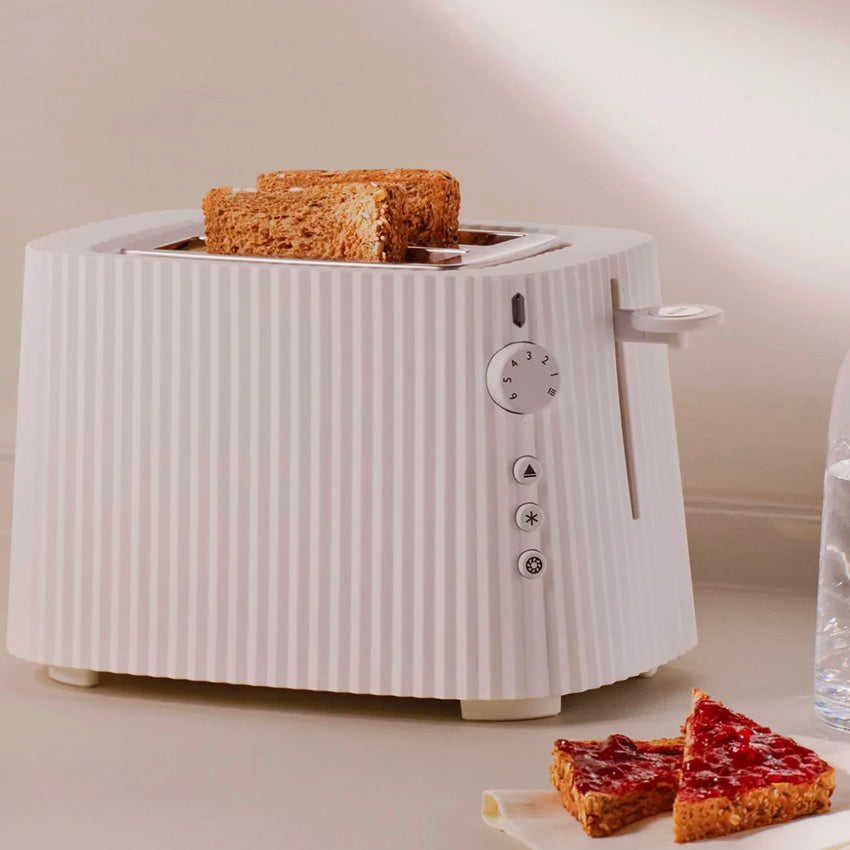 Alessi Plissé Toaster - Stainless Steel 2-Slice Toaster with Adjustable Browning Control | Perfect for Breakfast, Kitchen, and Small Spaces