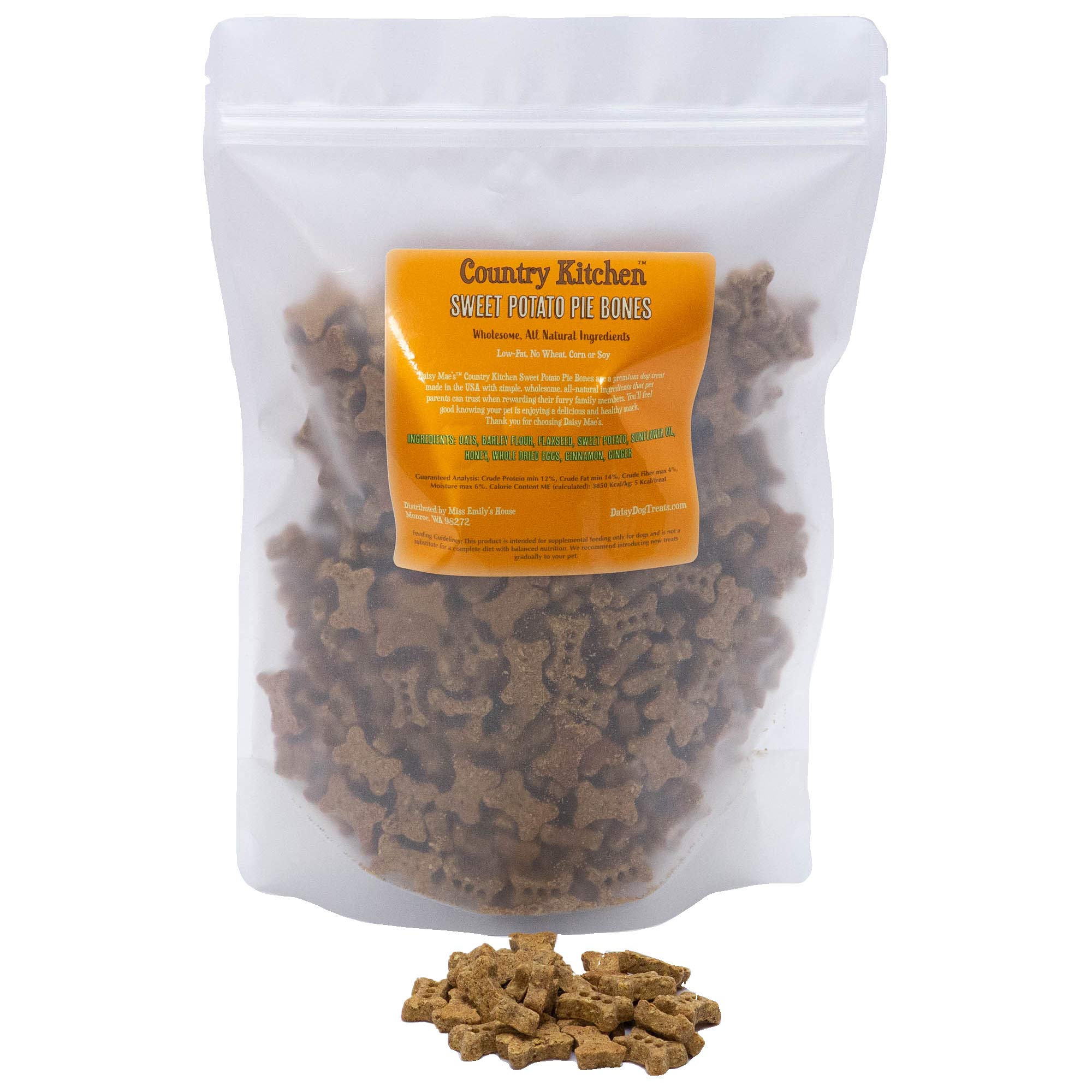 Premium USA-Made Daisy Mae's Healthy Dog Treats - Sweet Potato Pie Bones, 22oz | All-Natural Ingredients, Grain-Free | Perfect for Training, Rewards & Dental Health