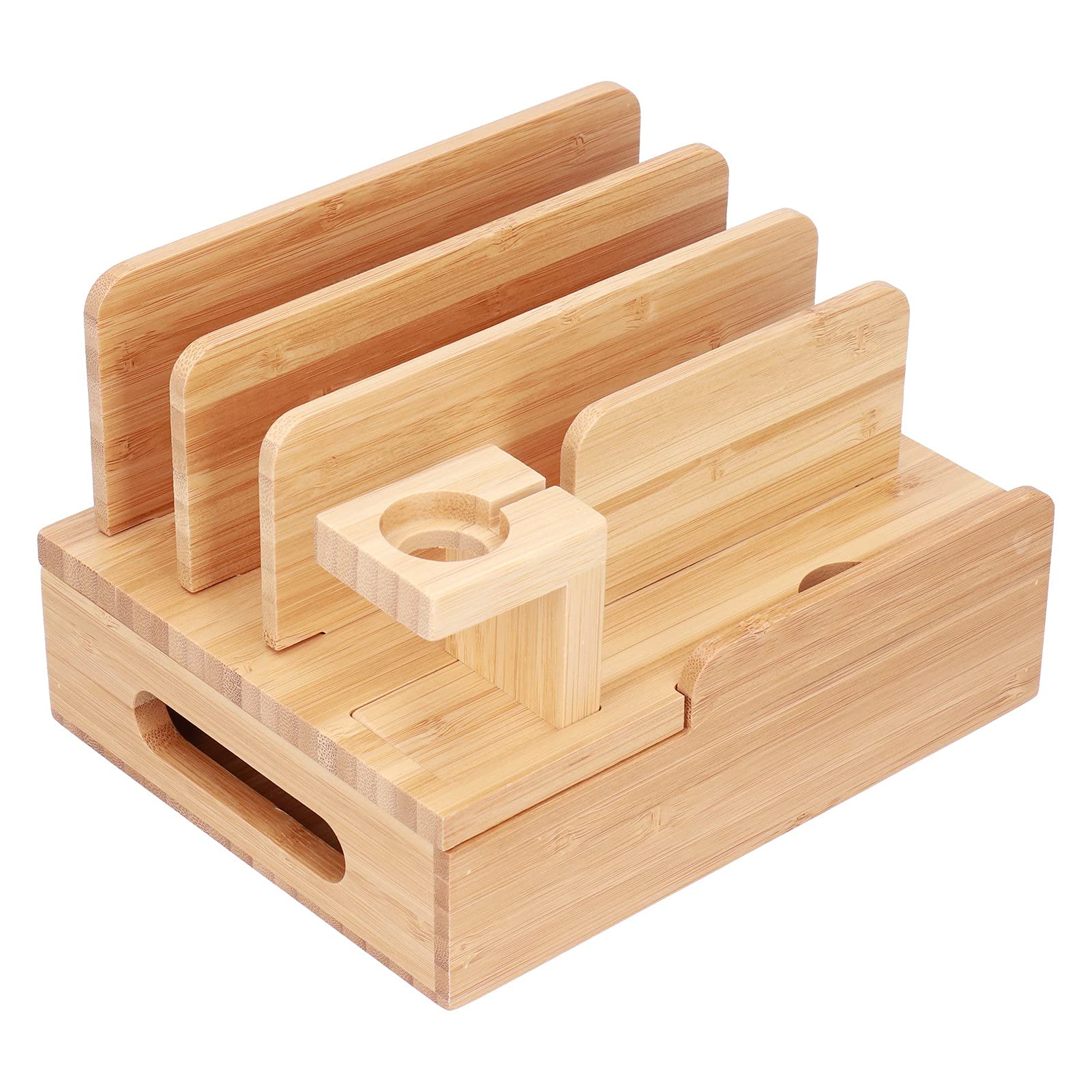 Wooden Phone Stand & Charging Station - Desk Organizer for Multiple Devices | Perfect for Home & Office Use
