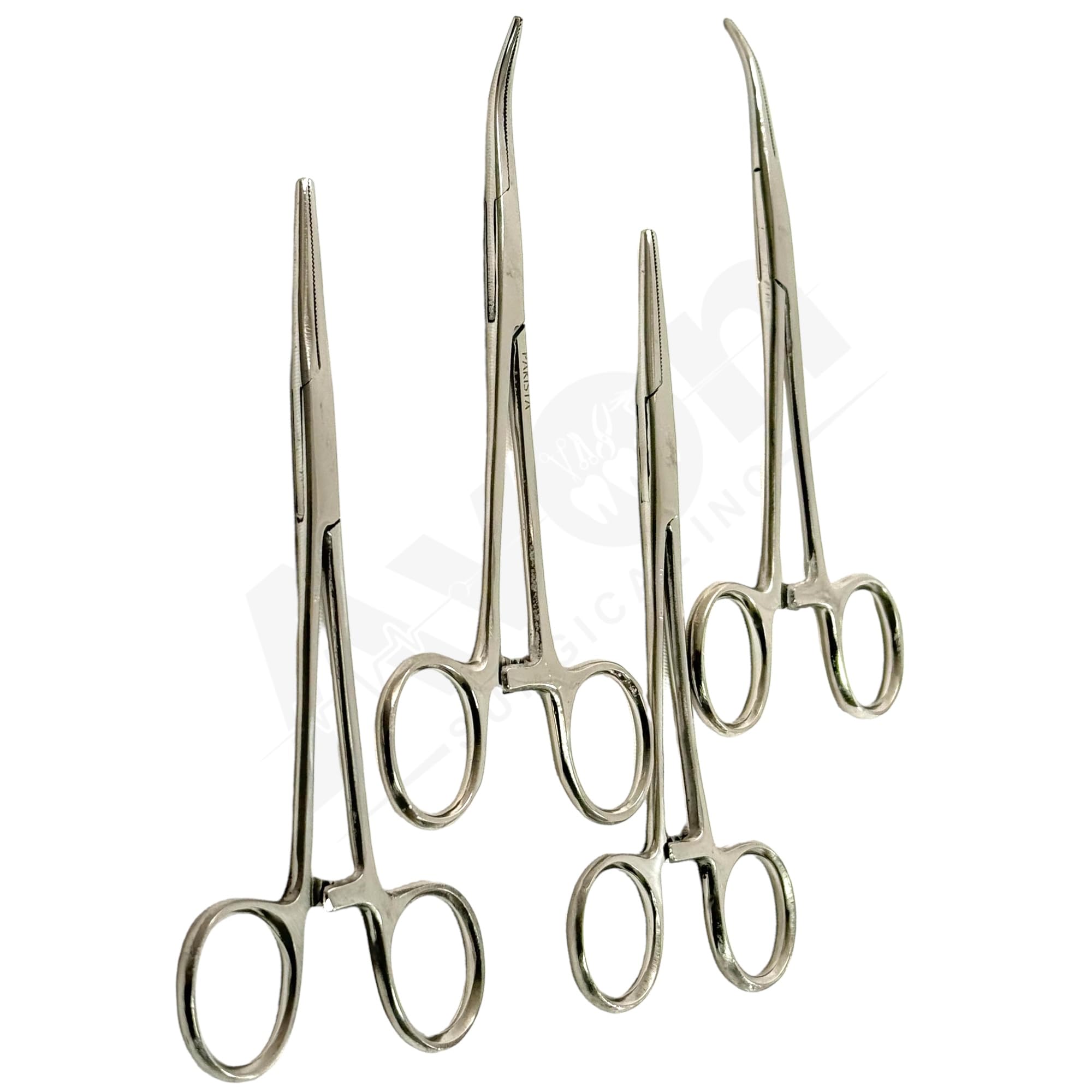 4-Piece Kelly Hemostat Forceps & Crile Hemostat Forceps Set - 5.5
